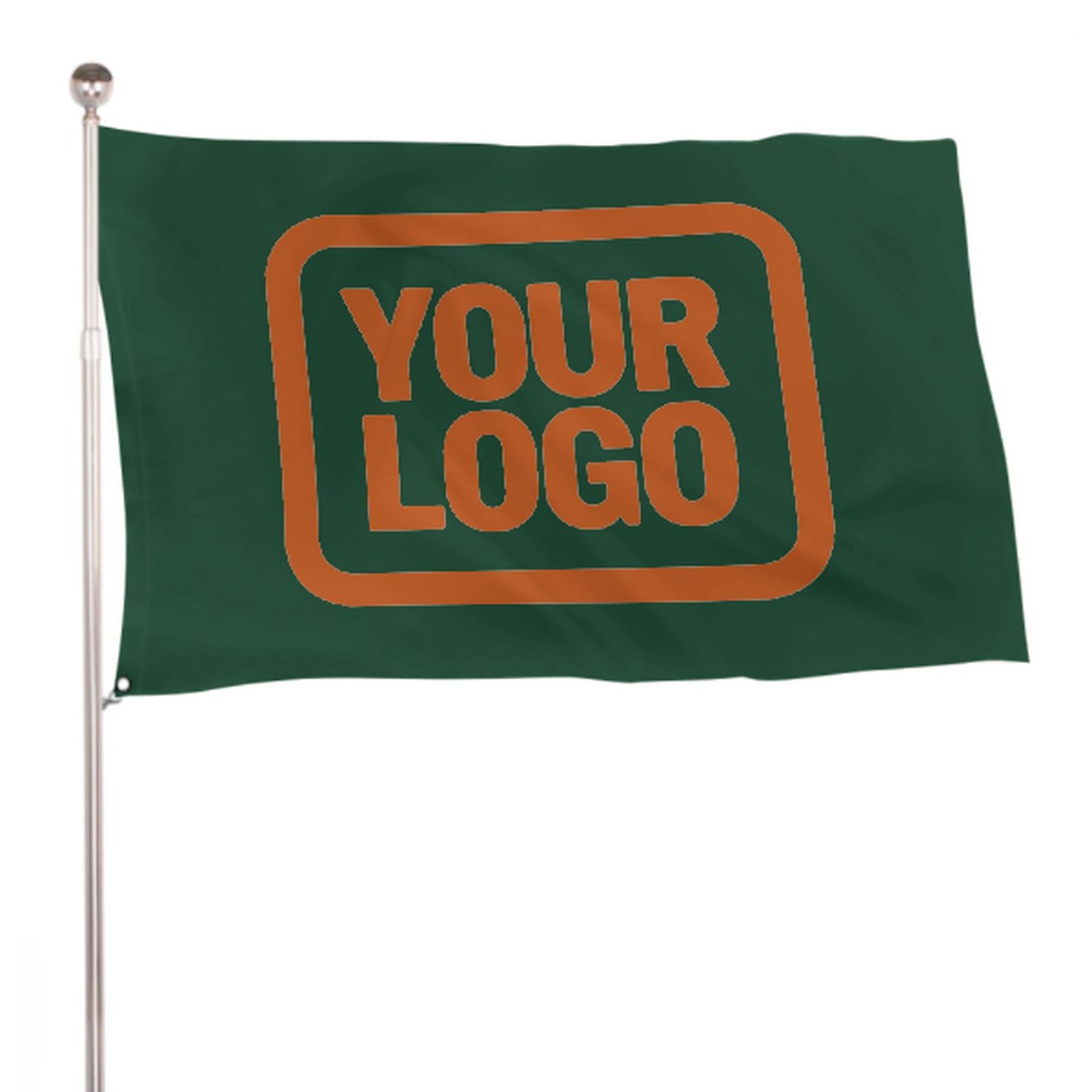 Maßgeschneidertes Moosgrün Orange Flagge