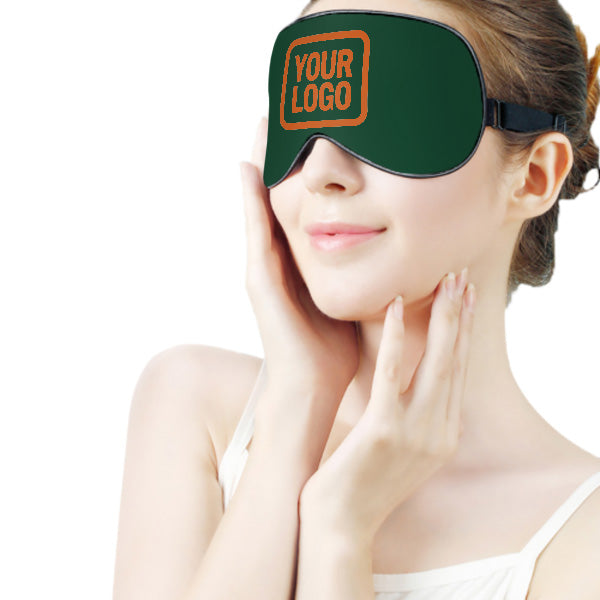 Maßgeschneidertes Moosgrün Orange Schlafmaske