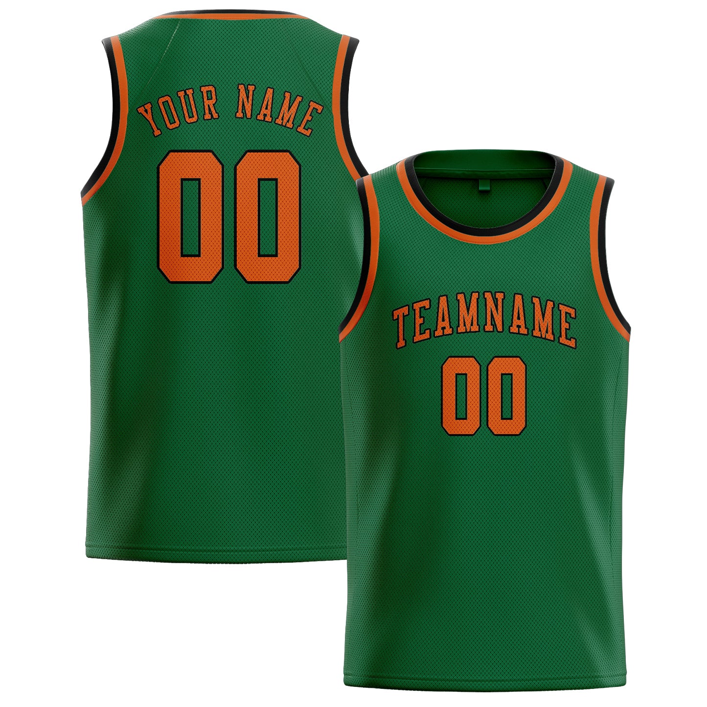 Benutzerdefiniertes Professionelles Moosgrün Orange Basketballtrikot