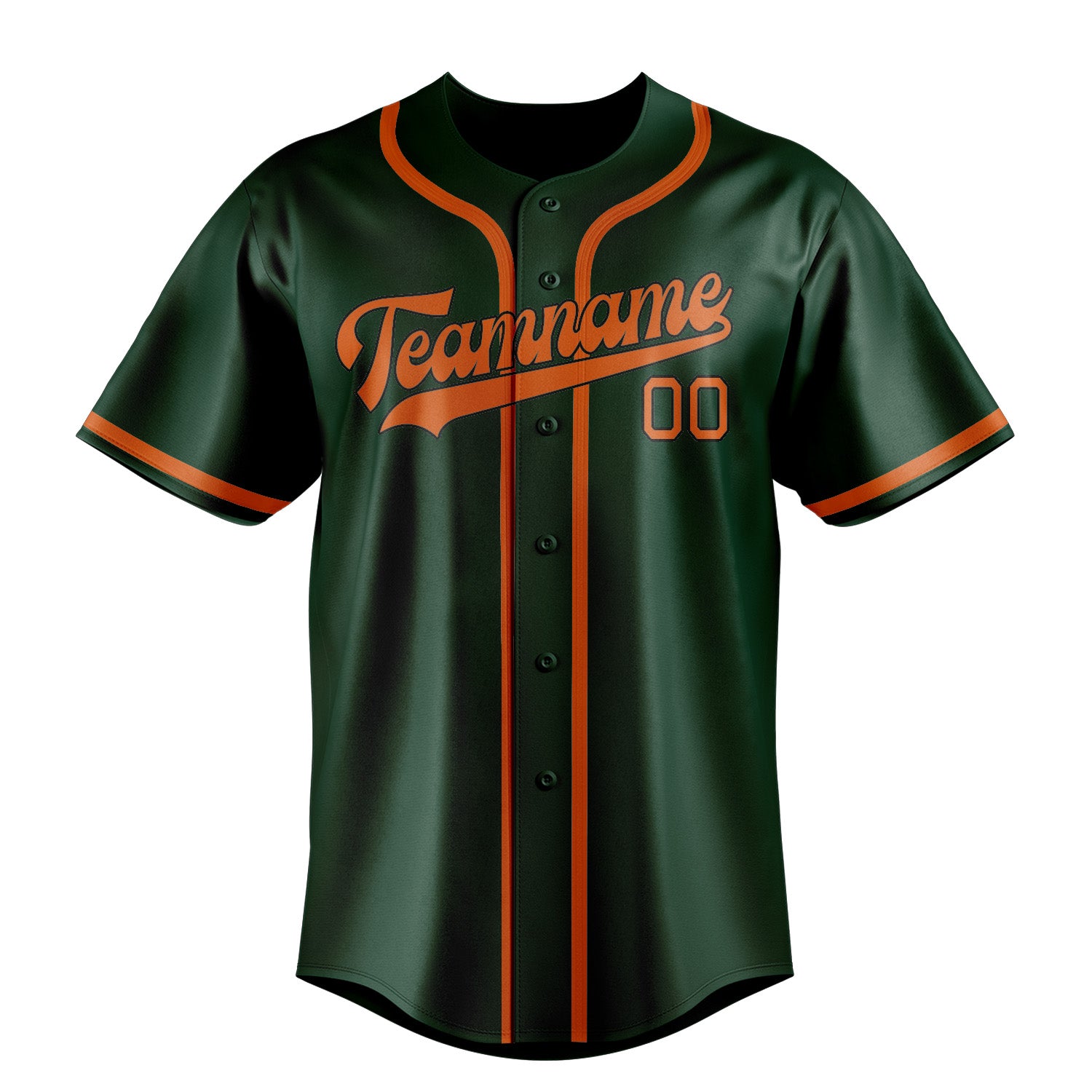 Benutzerdefiniertes Professionelles Moosgrün Orange Baseballtrikot