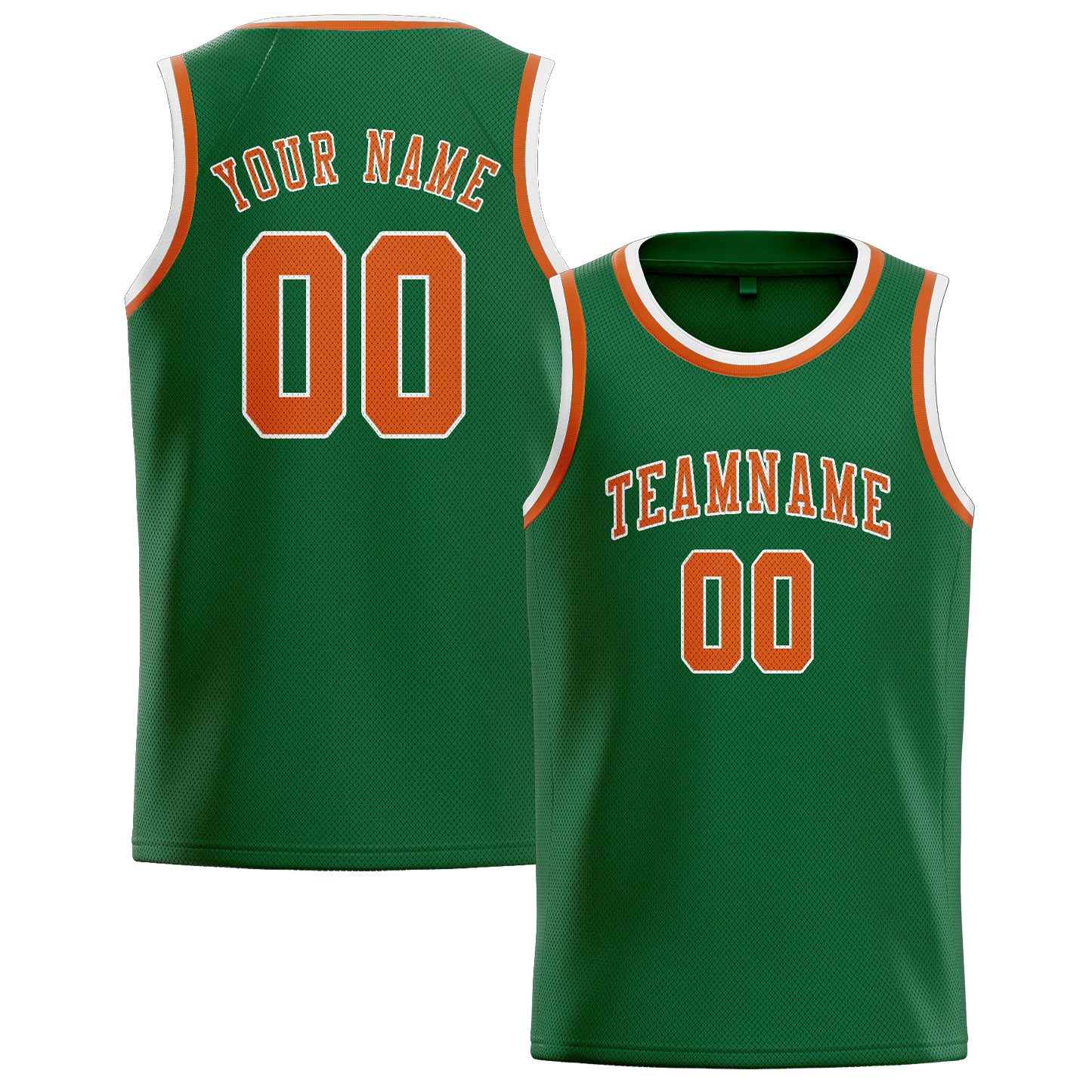 Benutzerdefiniertes Professionelles Moosgrün Orange Basketballtrikot