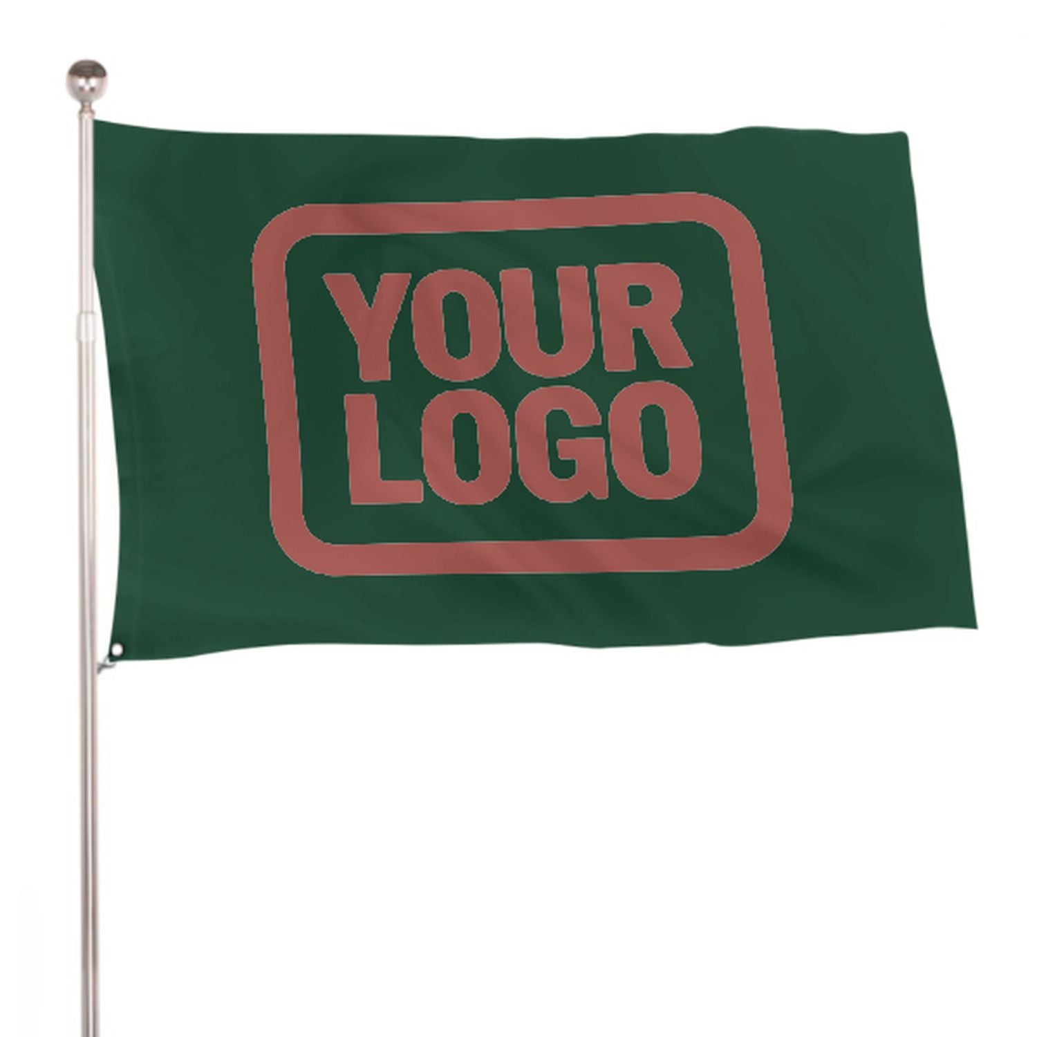 Maßgeschneidertes Moosgrün Kupferrose Flagge