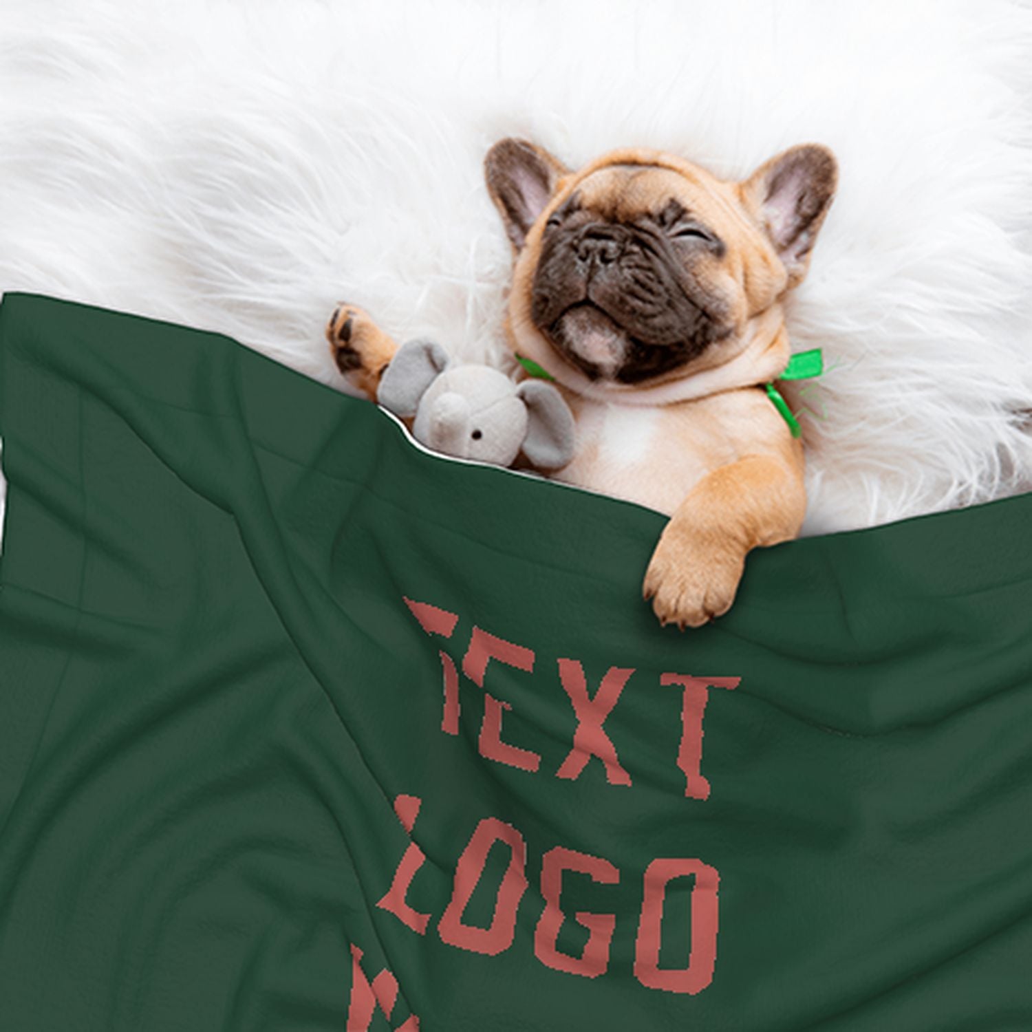 Coperta personalizzata per animali domestici color verde muschio e rosa rame
