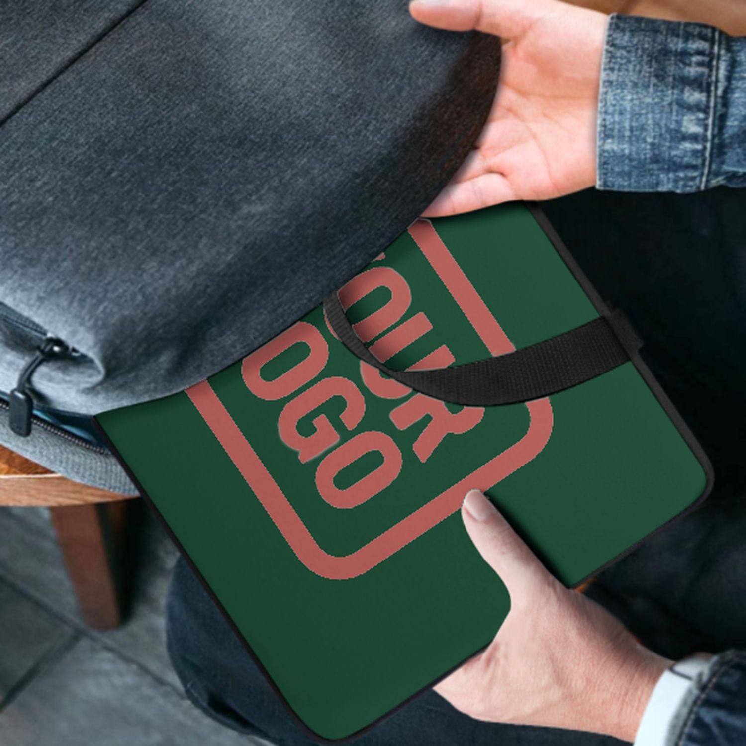 Bolsa para computadora portátil de cobre verde hecho a medida