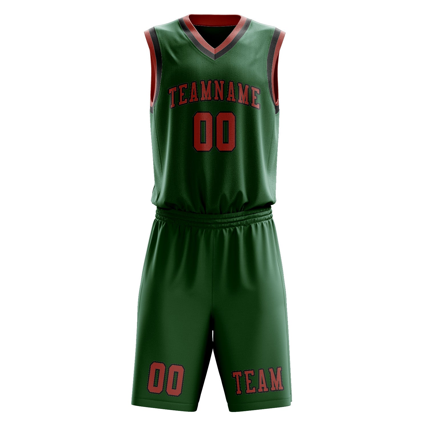 Benutzerdefiniertes Professionelles Moosgrün Kupferrose Basketballtrikot-Set