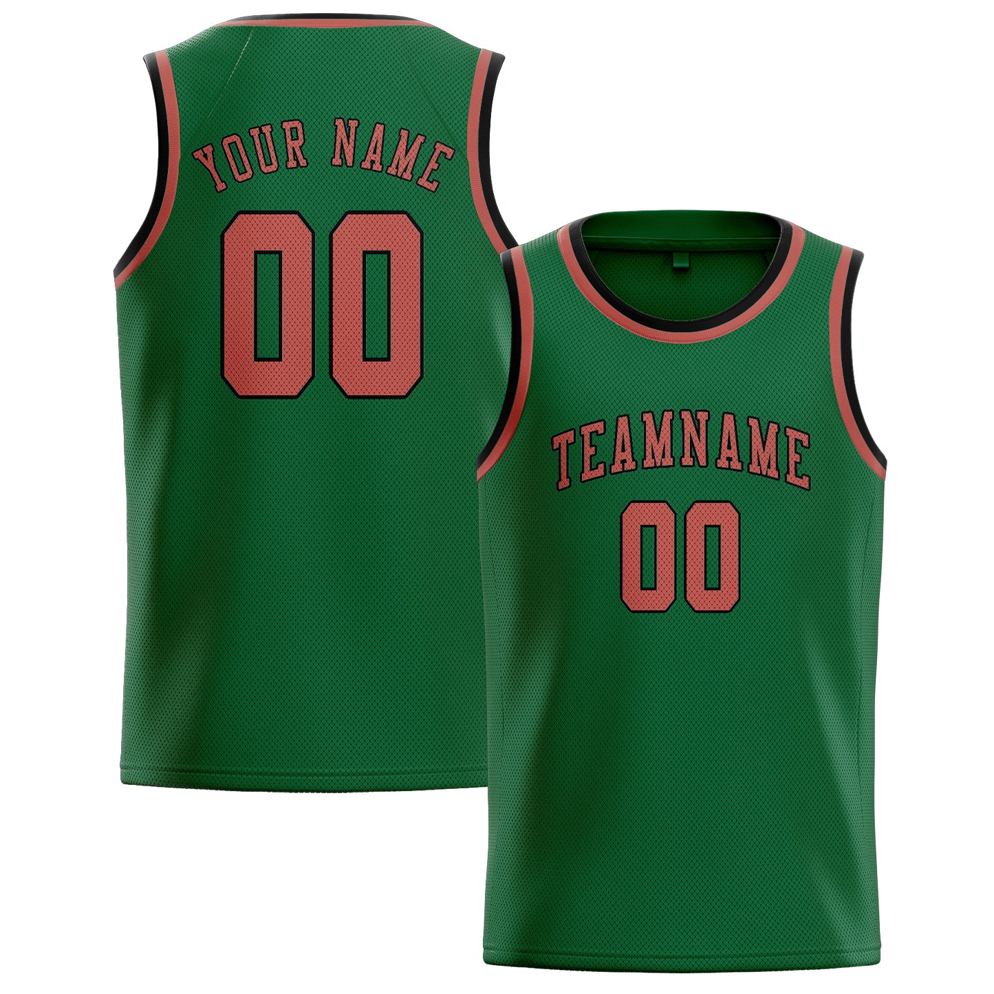 Benutzerdefiniertes Professionelles Moosgrün Kupferrose Basketballtrikot