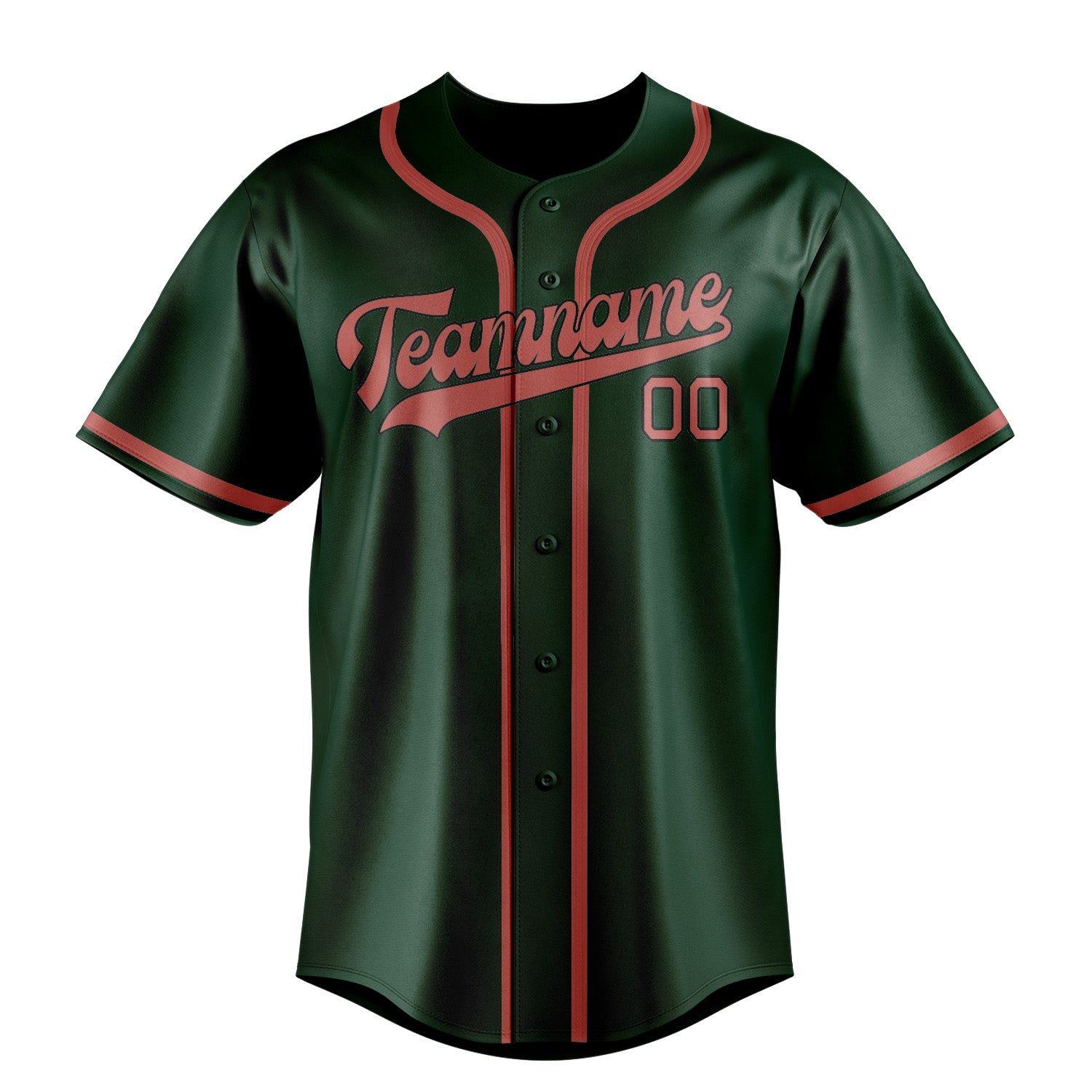 Benutzerdefiniertes Professionelles Moosgrün Kupferrose Baseballtrikot