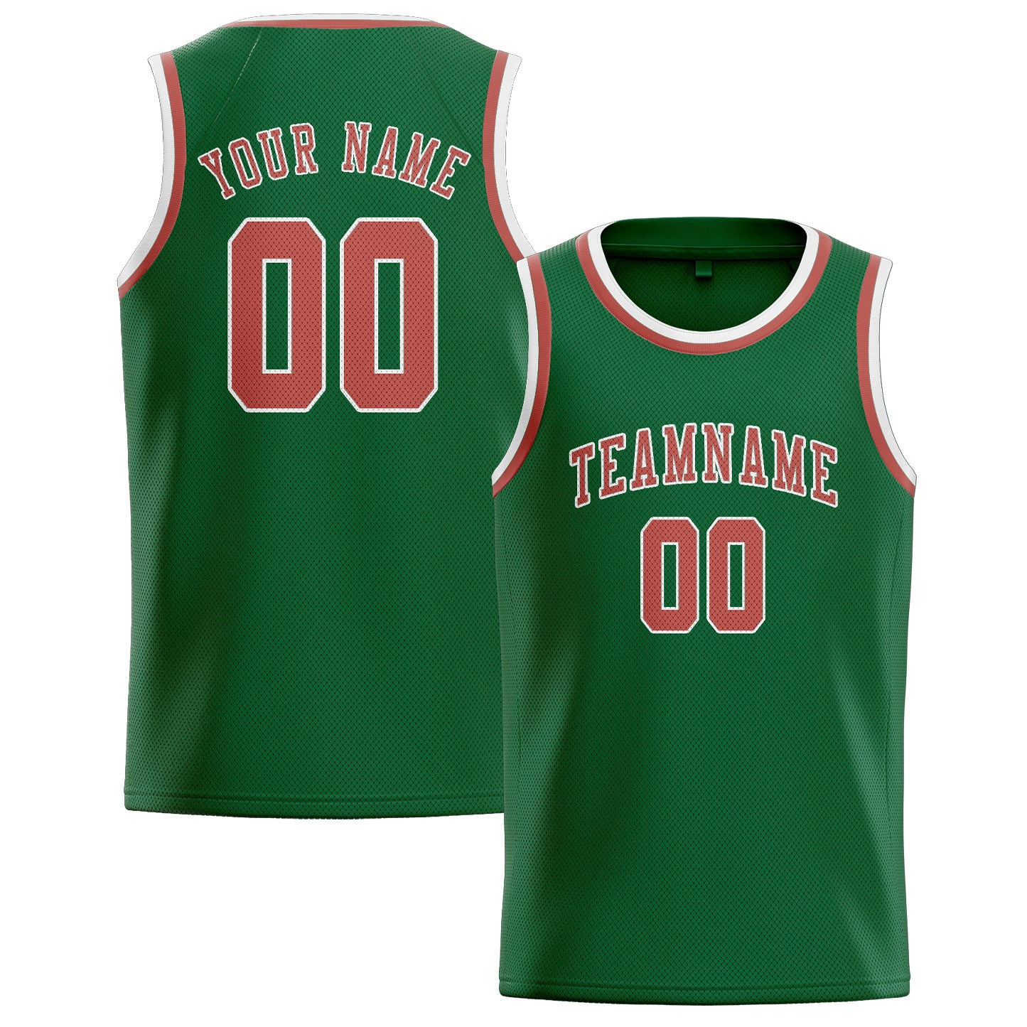 Benutzerdefiniertes Professionelles Moosgrün Kupferrose Basketballtrikot