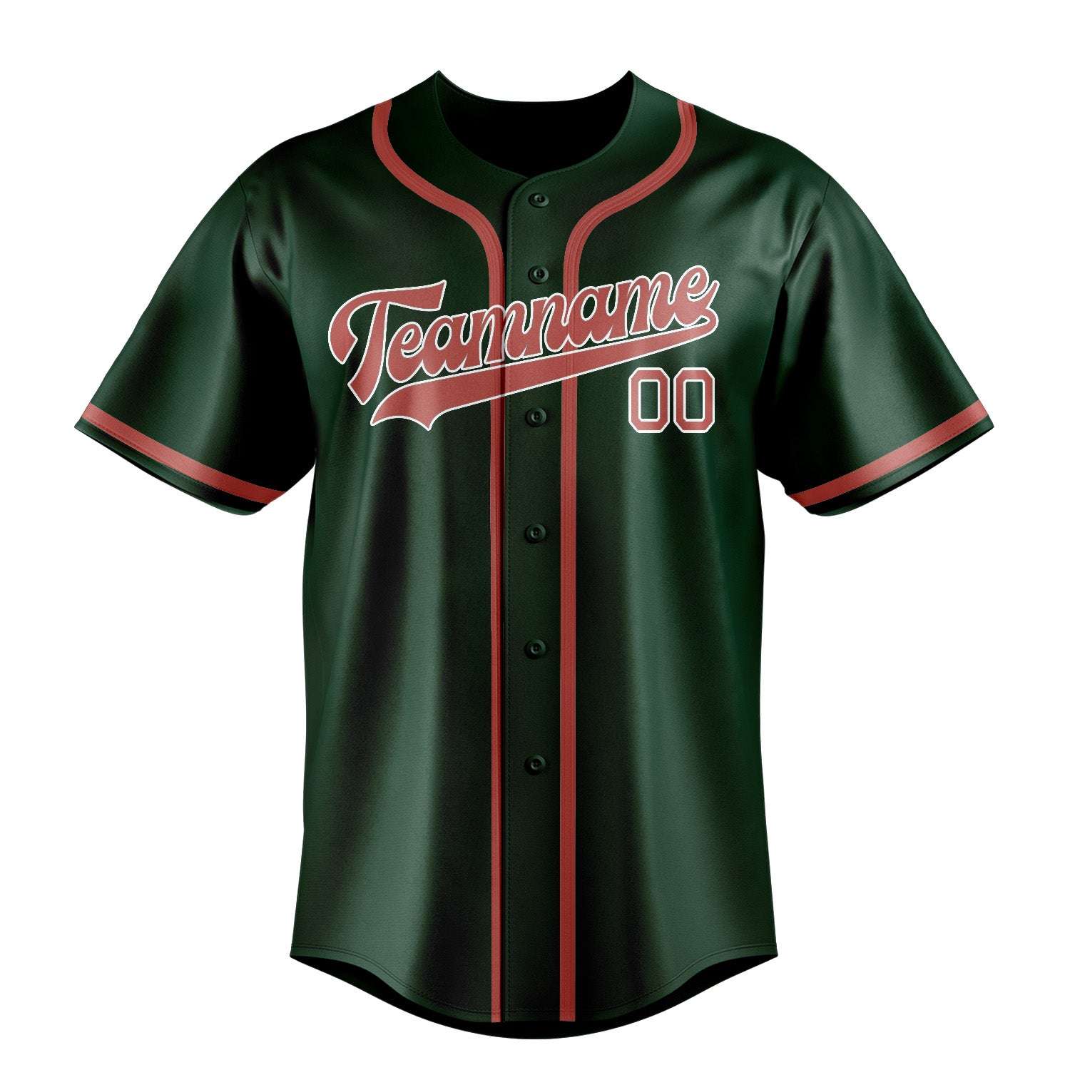 Benutzerdefiniertes Professionelles Moosgrün Kupferrose Baseballtrikot