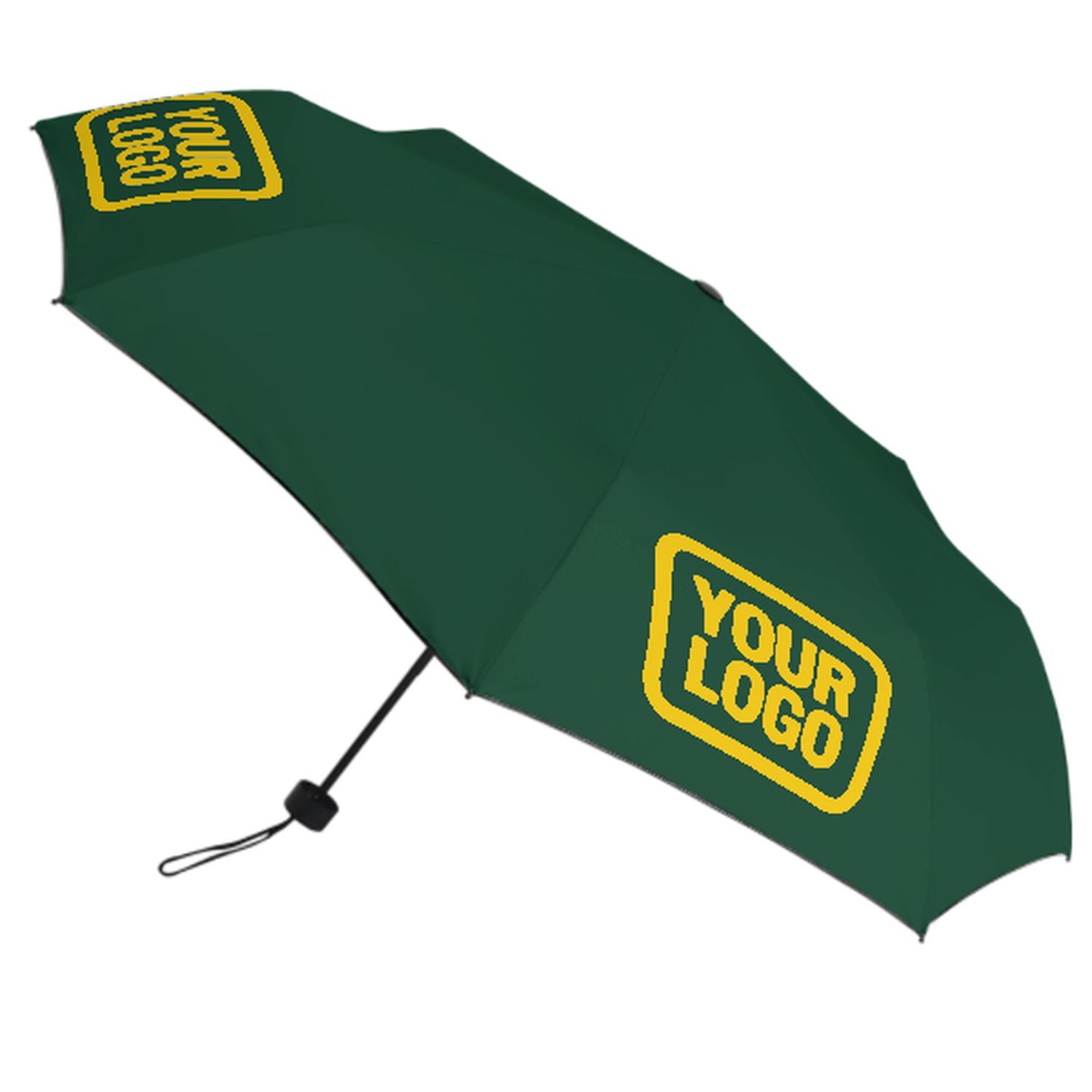 Maßgeschneidertes Moosgrün Gold Automatik-Regenschirm