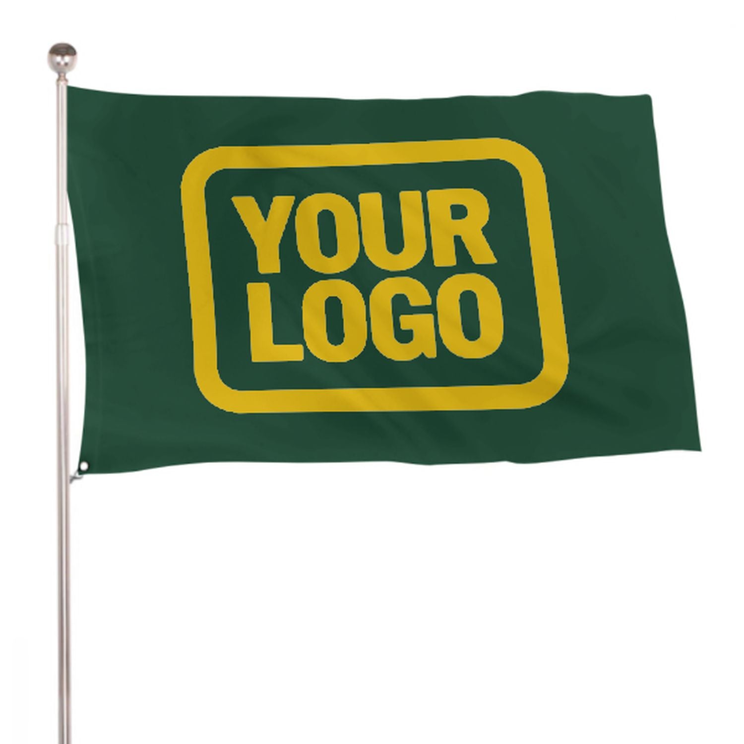 Maßgeschneidertes Moosgrün Gold Flagge