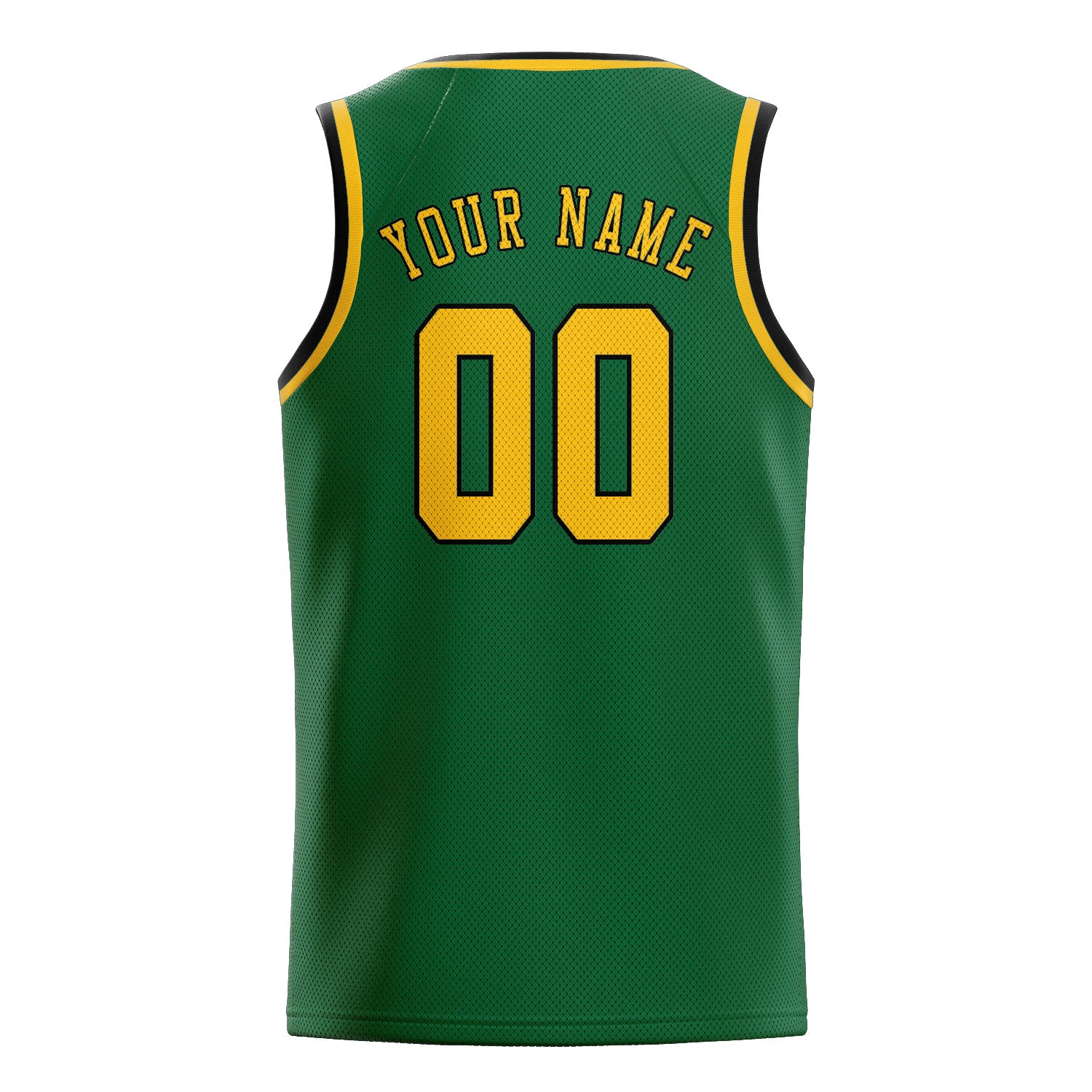 Benutzerdefiniertes Professionelles Moosgrün Gold Basketballtrikot