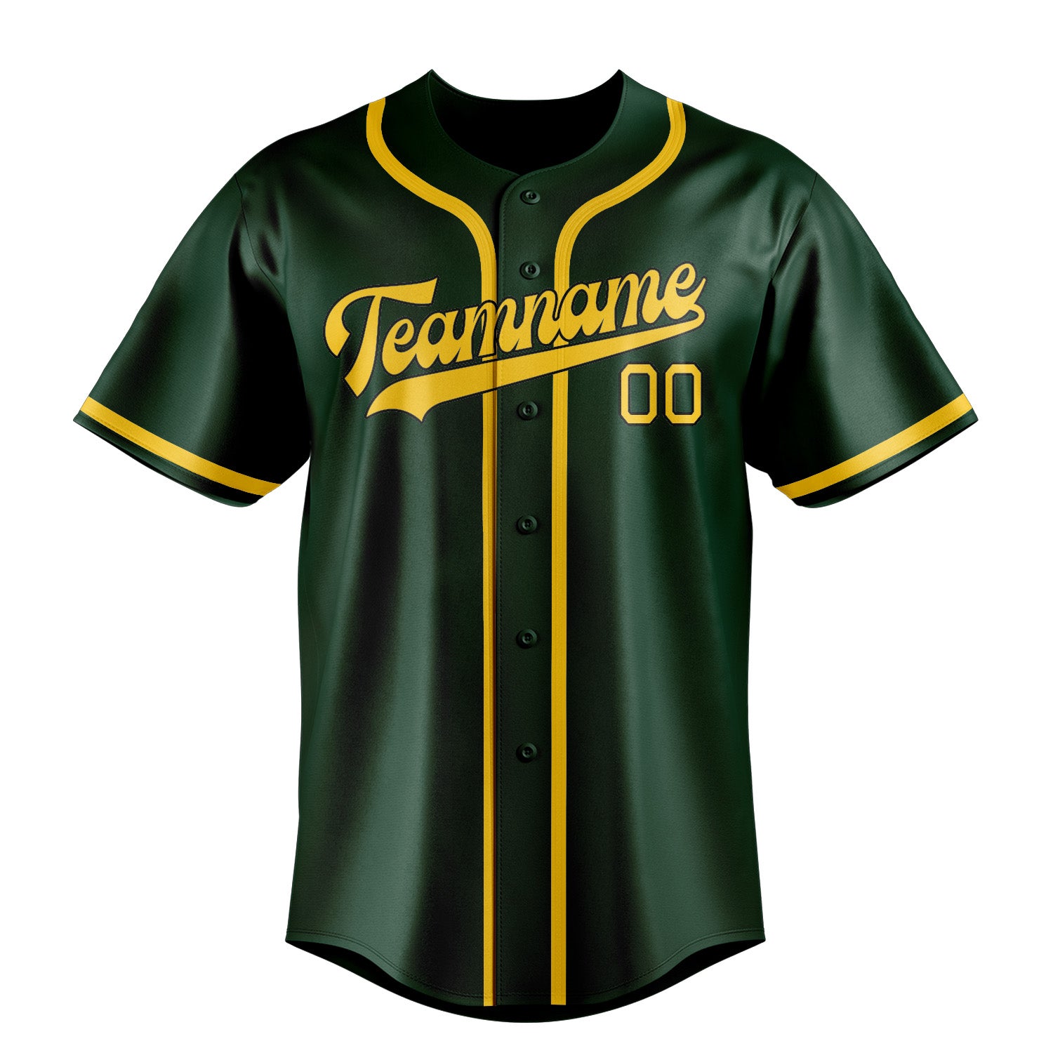 Benutzerdefiniertes Professionelles Moosgrün Gold Baseballtrikot