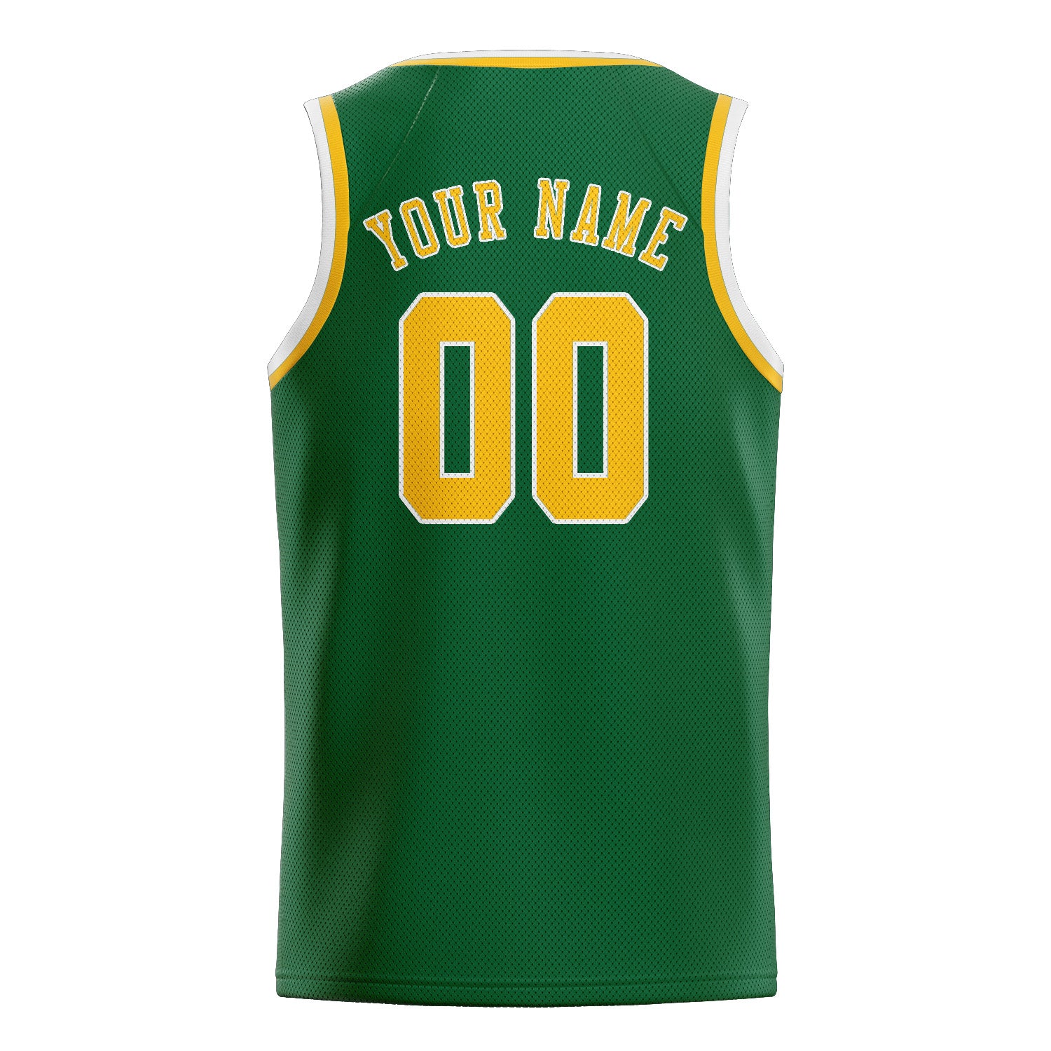 Benutzerdefiniertes Professionelles Moosgrün Gold Basketballtrikot