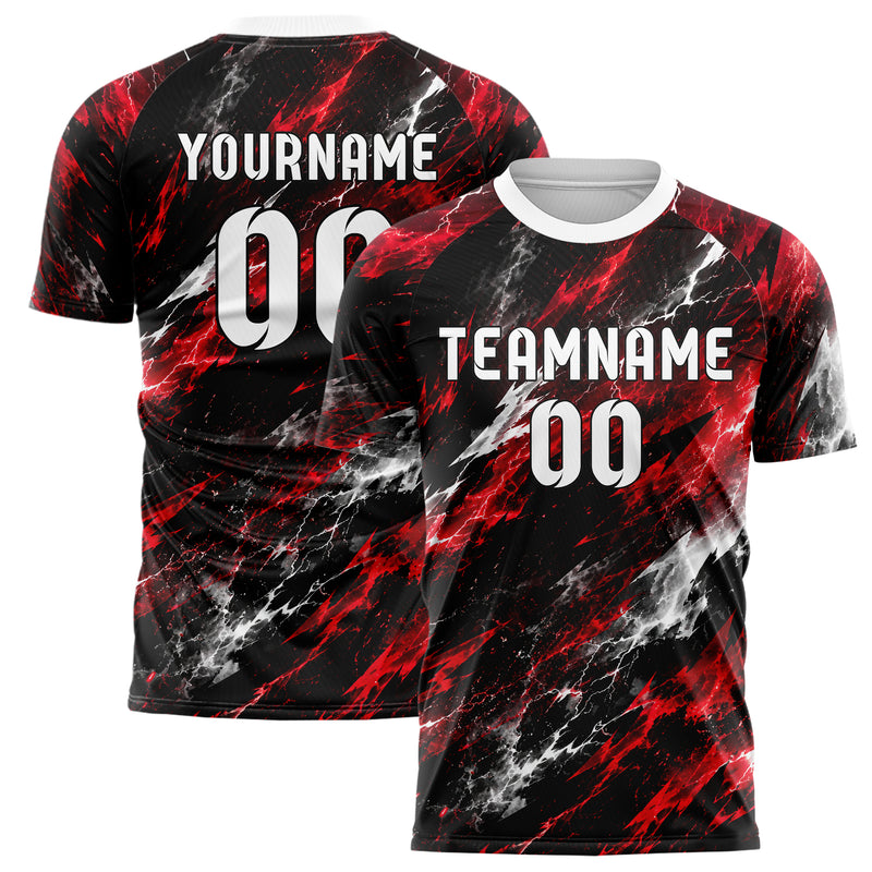 Schwarz dunkles Flammen Blitz Smoke and Sparks Design 05-0050 individuelles Fußballtrikot main