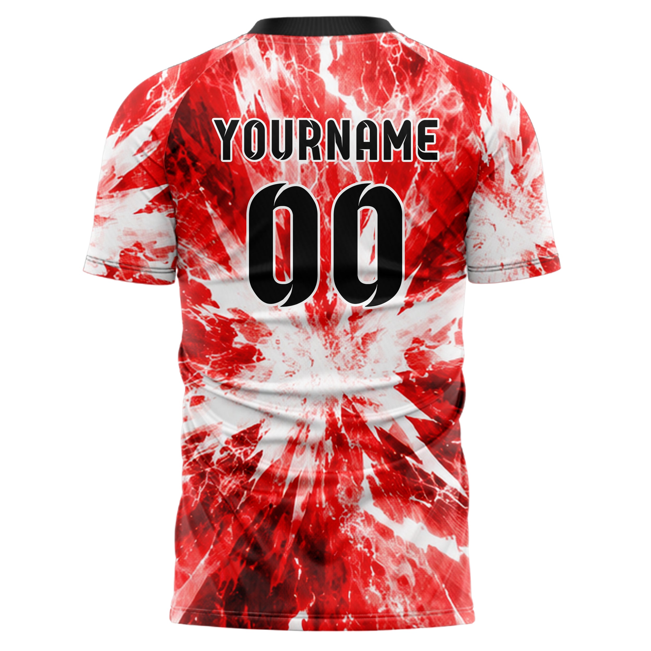 Rot klassisches Flammen Blitz Jagged Energy Burst Design 05-0031 individuelles Fußballtrikot back