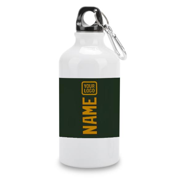Maßgeschneidertes Tannengrün Gelb Sportflasche