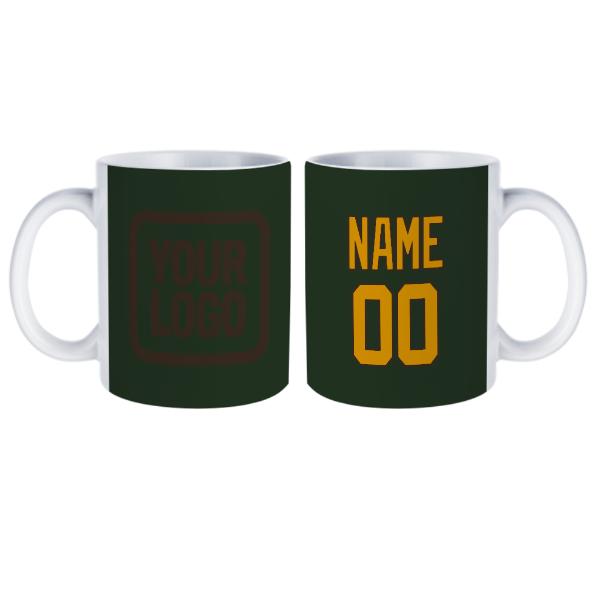 Tazza personalizzata verde abete giallo