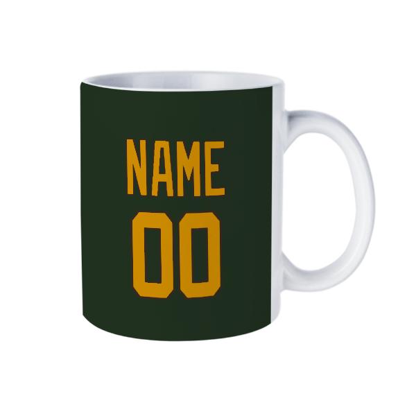Tazza personalizzata verde abete giallo