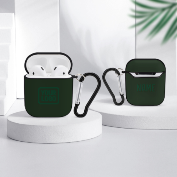 Maßgeschneidertes Tannengrün Moosgrün AirPods-Hülle