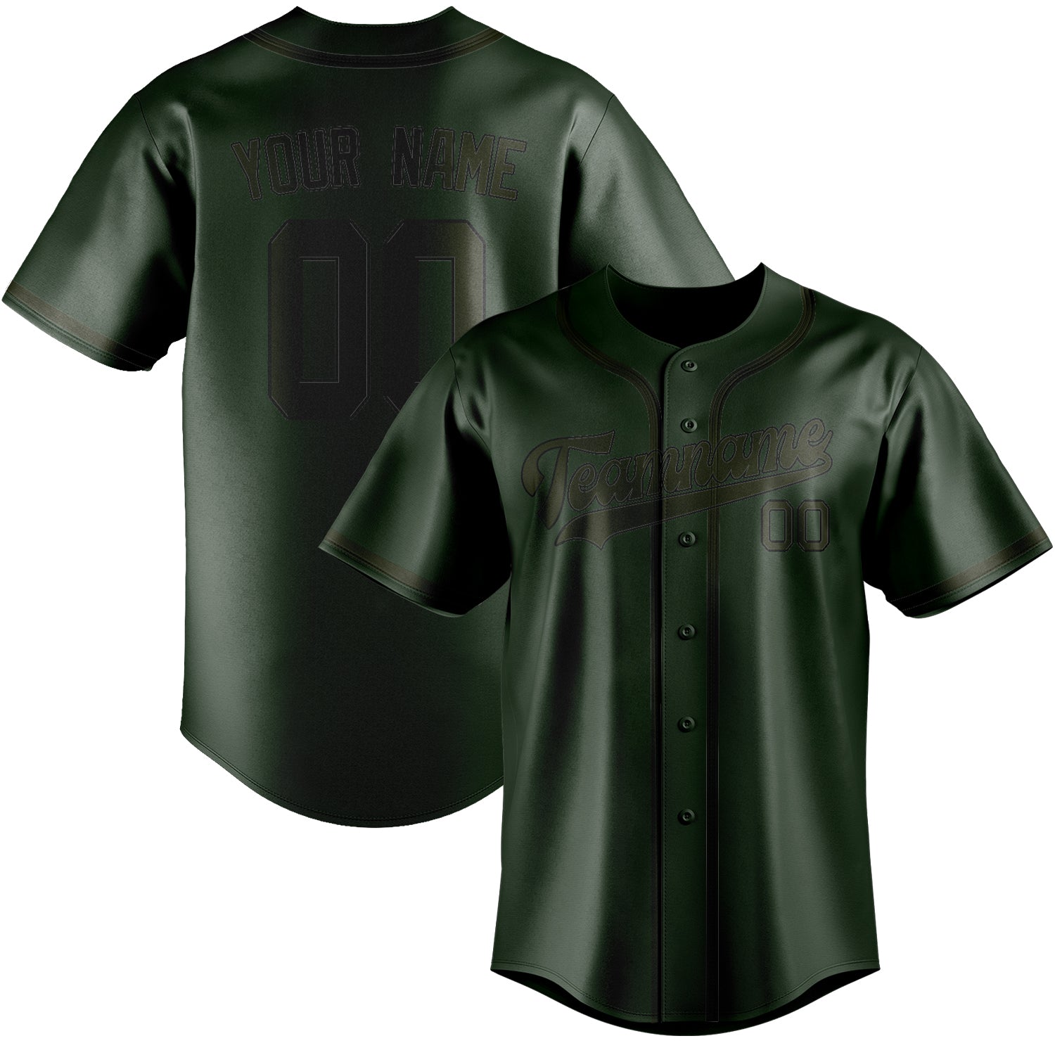 Benutzerdefiniertes Professionelles Tannengrün Dunkles Oliv Baseballtrikot
