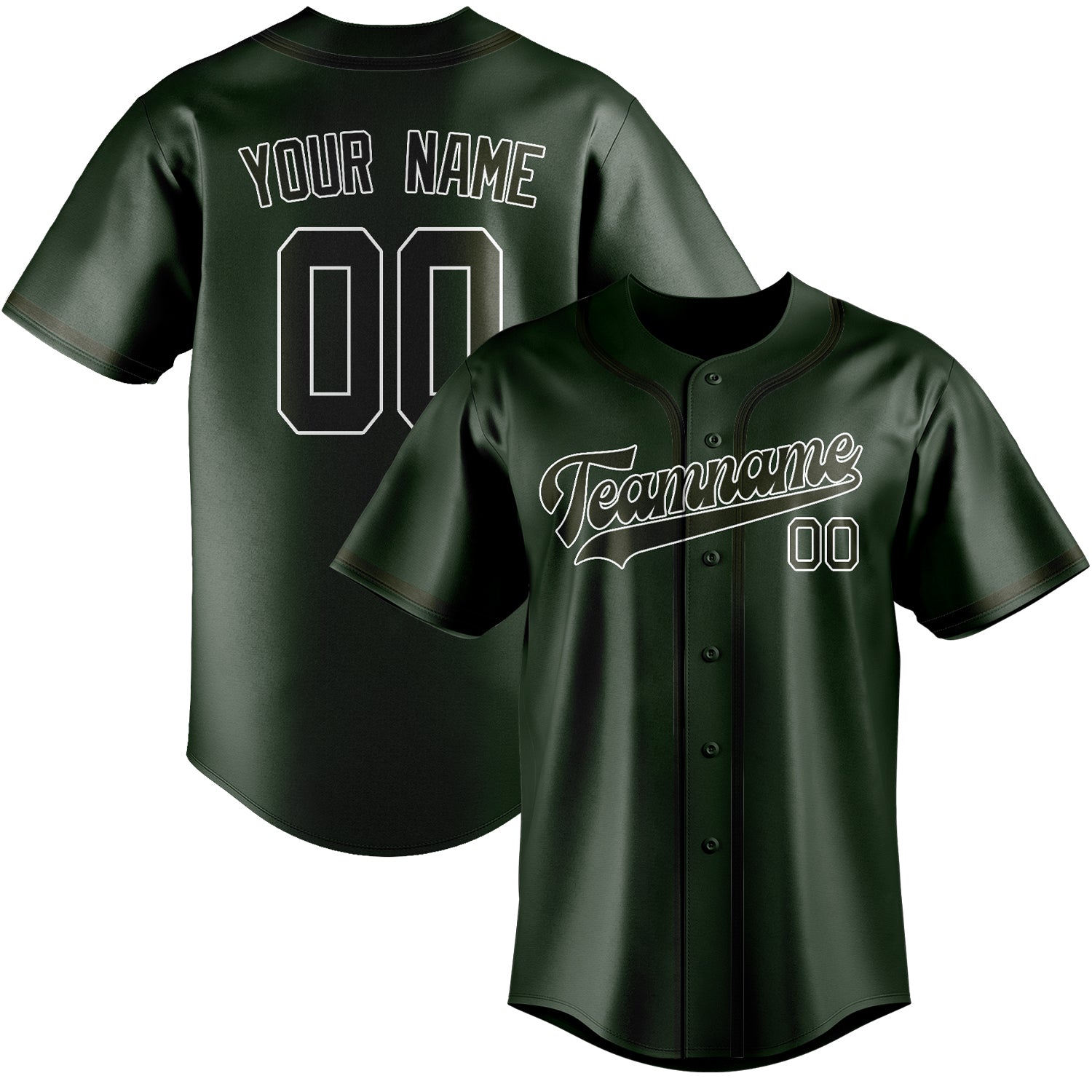 Benutzerdefiniertes Professionelles Tannengrün Dunkles Oliv Baseballtrikot