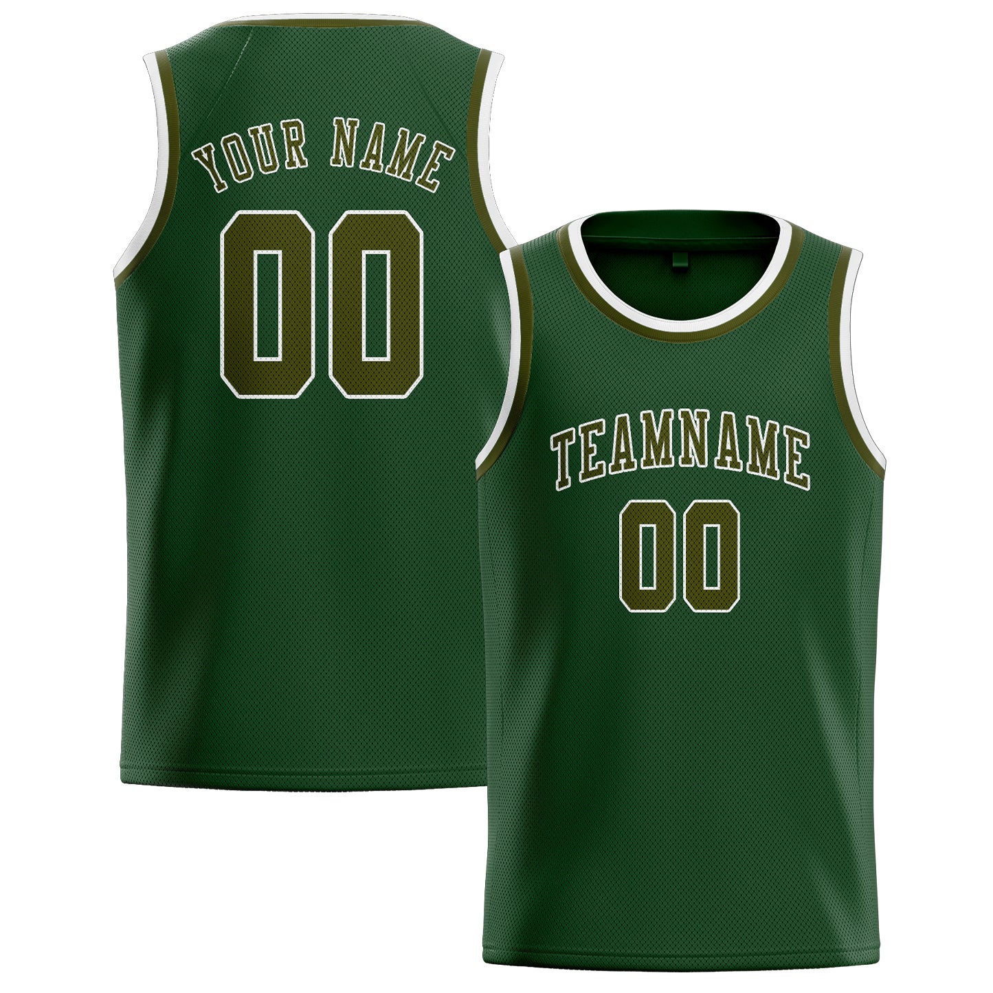 Benutzerdefiniertes Professionelles Tannengrün Dunkles Oliv Basketballtrikot
