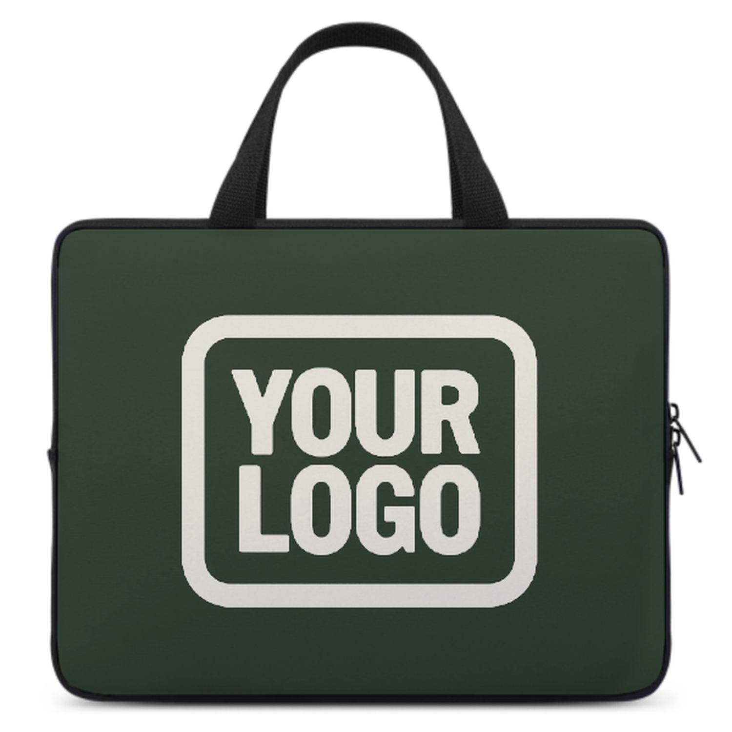 Bolsa para computadora portátil con crema verde de abeto hecha a medida