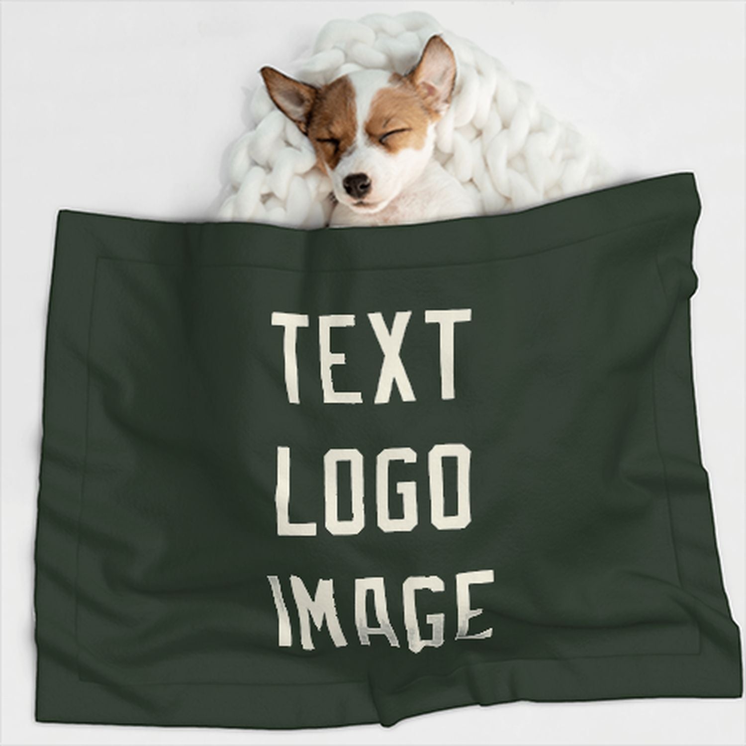 Coperta per animali domestici beige verde abete su misura