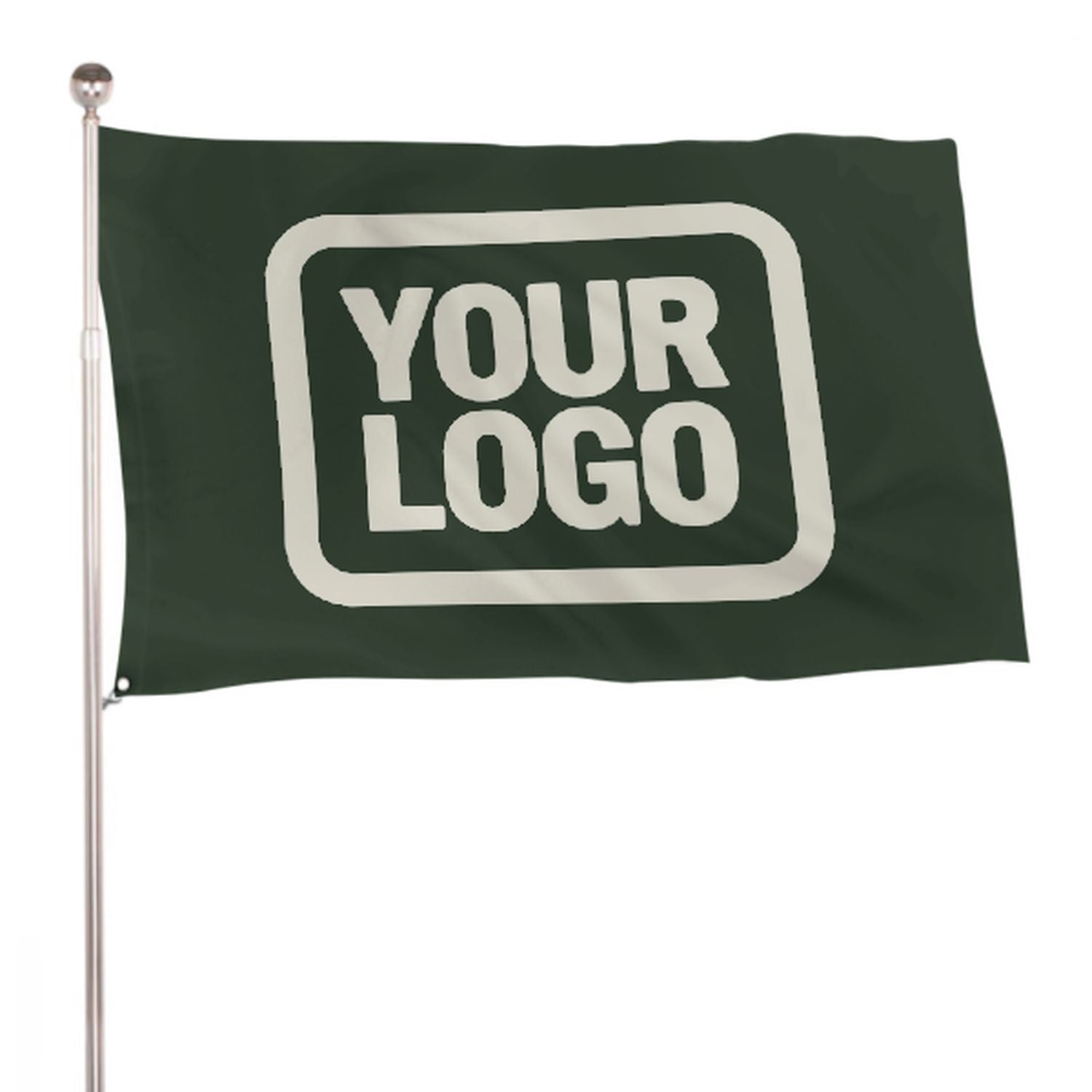 Maßgeschneidertes Tannengrün Beige Flagge