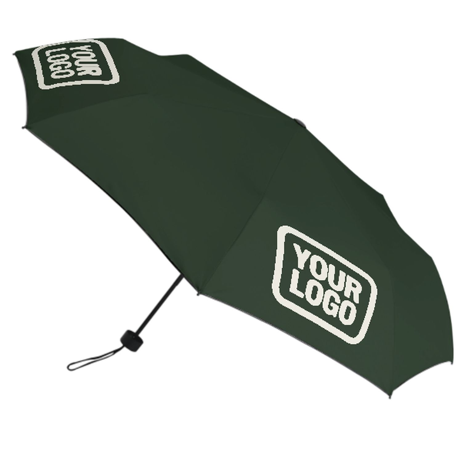 Maßgeschneidertes Tannengrün Beige Automatik-Regenschirm
