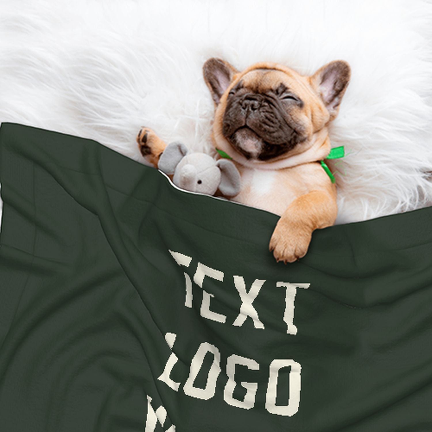 Coperta per animali domestici beige verde abete su misura
