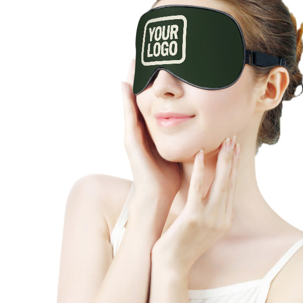 Maßgeschneidertes Tannengrün Beige Schlafmaske