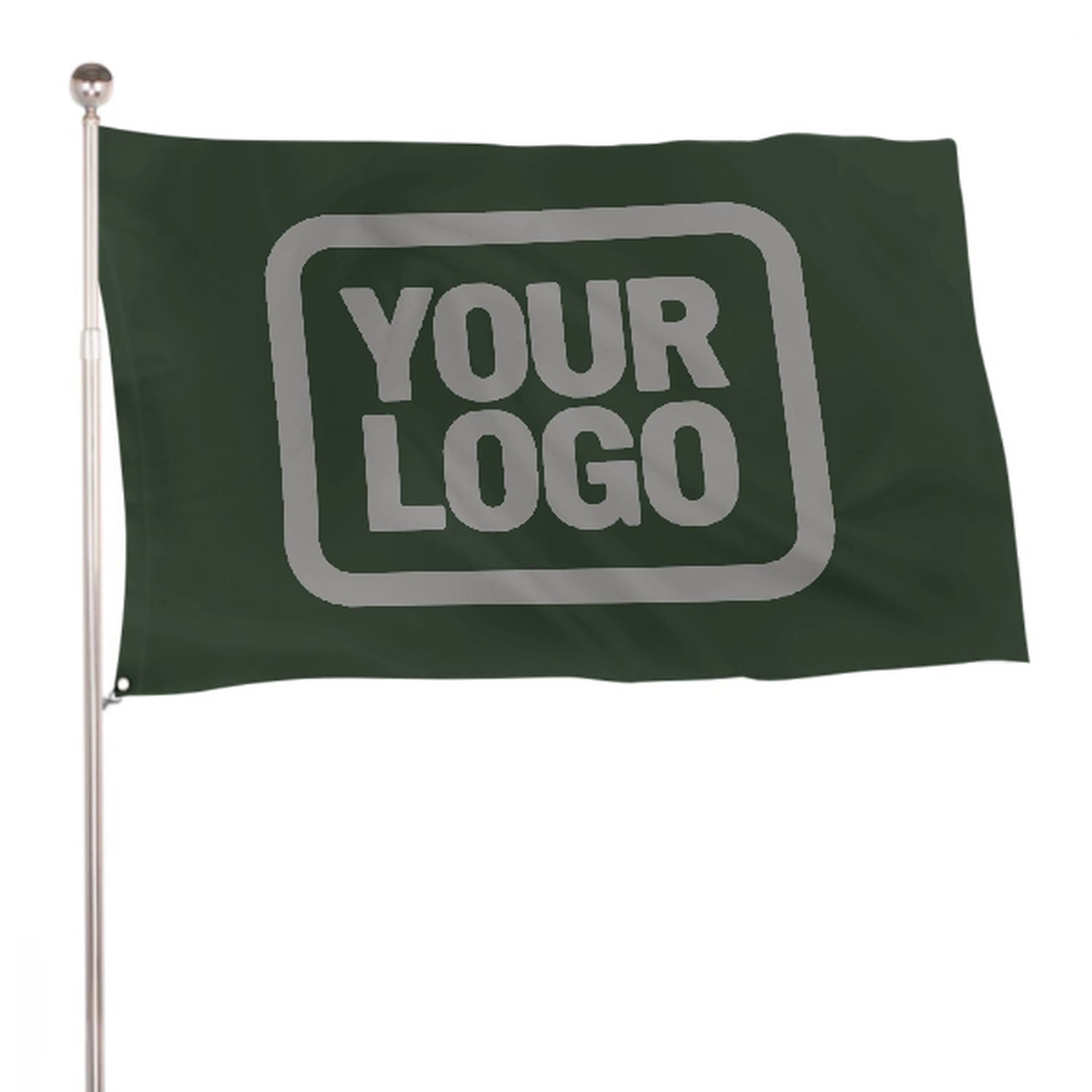 Maßgeschneidertes Tannengrün Grau Flagge