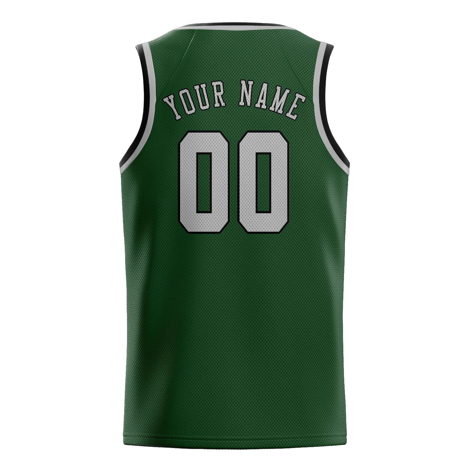 Benutzerdefiniertes Professionelles Tannengrün Grau Basketballtrikot