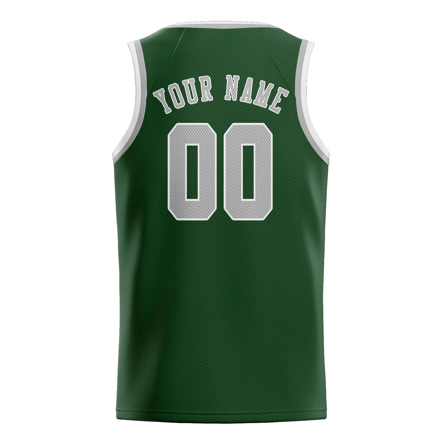 Benutzerdefiniertes Professionelles Tannengrün Grau Basketballtrikot