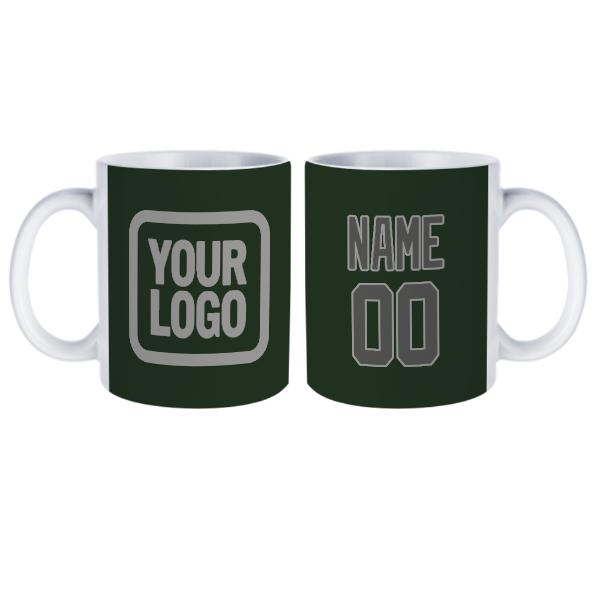 Tazza personalizzata verde abete grigio scuro