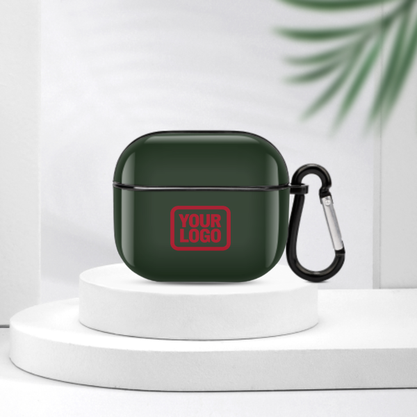 Maßgeschneidertes Tannengrün Rot AirPods-Hülle (3. Generation)