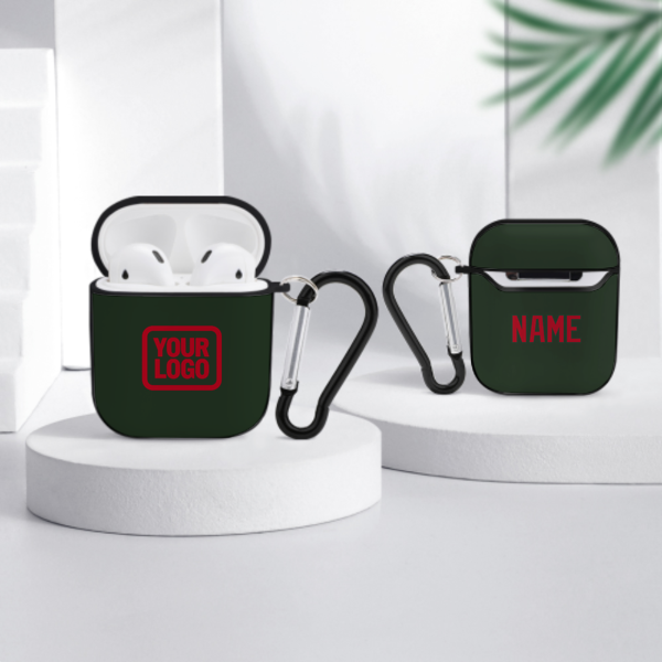 Maßgeschneidertes Tannengrün Rot AirPods-Hülle