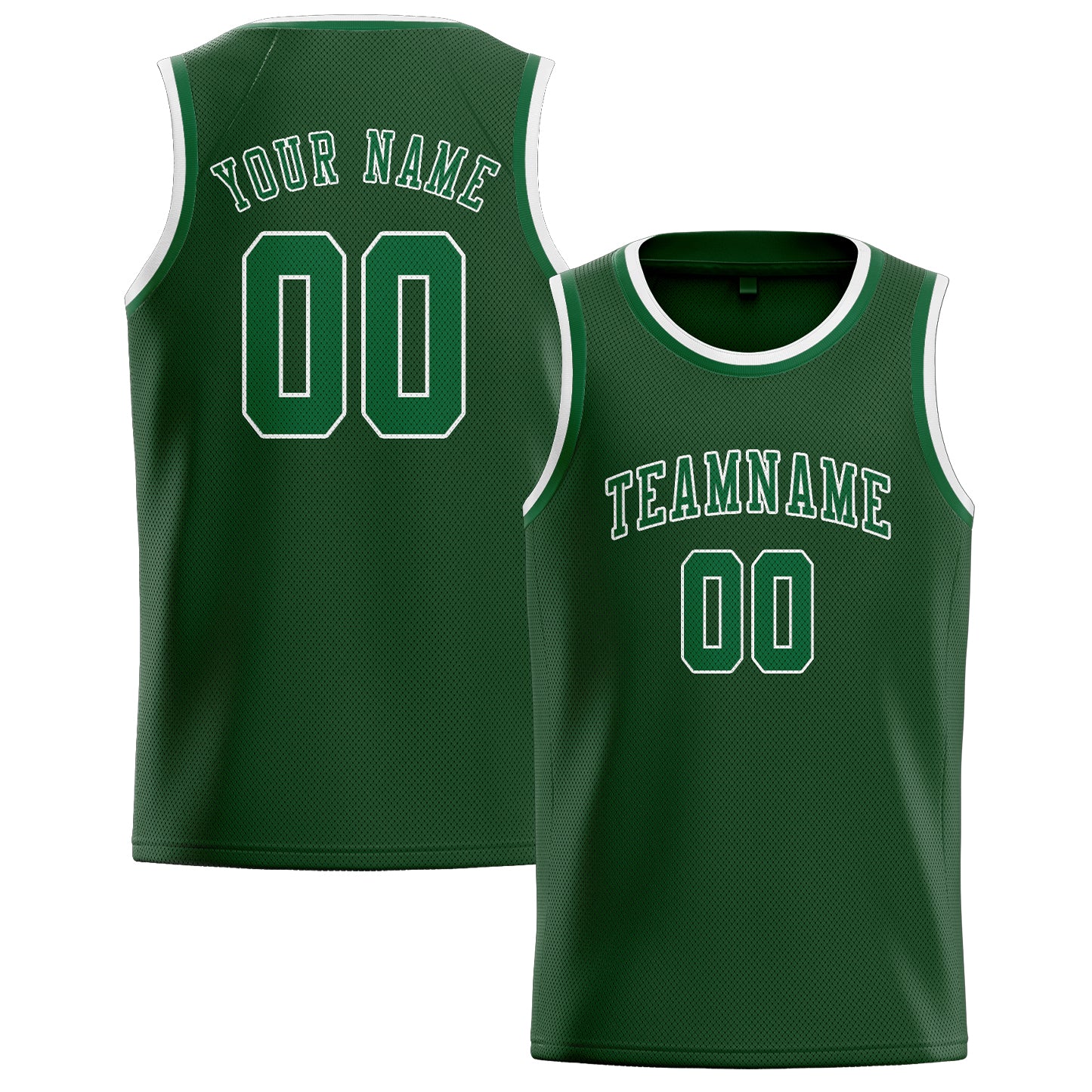 Benutzerdefiniertes Professionelles Tannengrün Moosgrün Basketballtrikot
