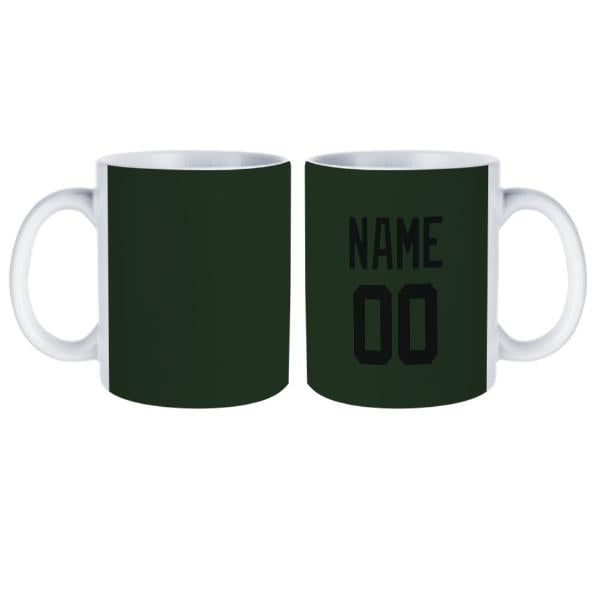 Tazza nera verde abete personalizzata