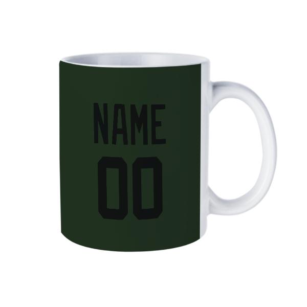 Tazza nera verde abete personalizzata