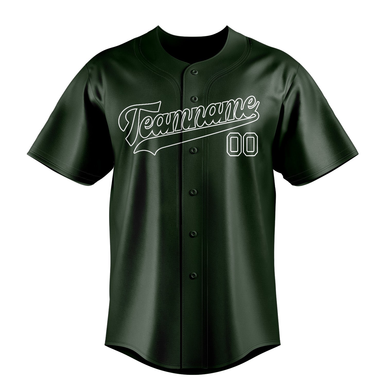 Benutzerdefiniertes Professionelles Tannengrün Weiß Baseballtrikot