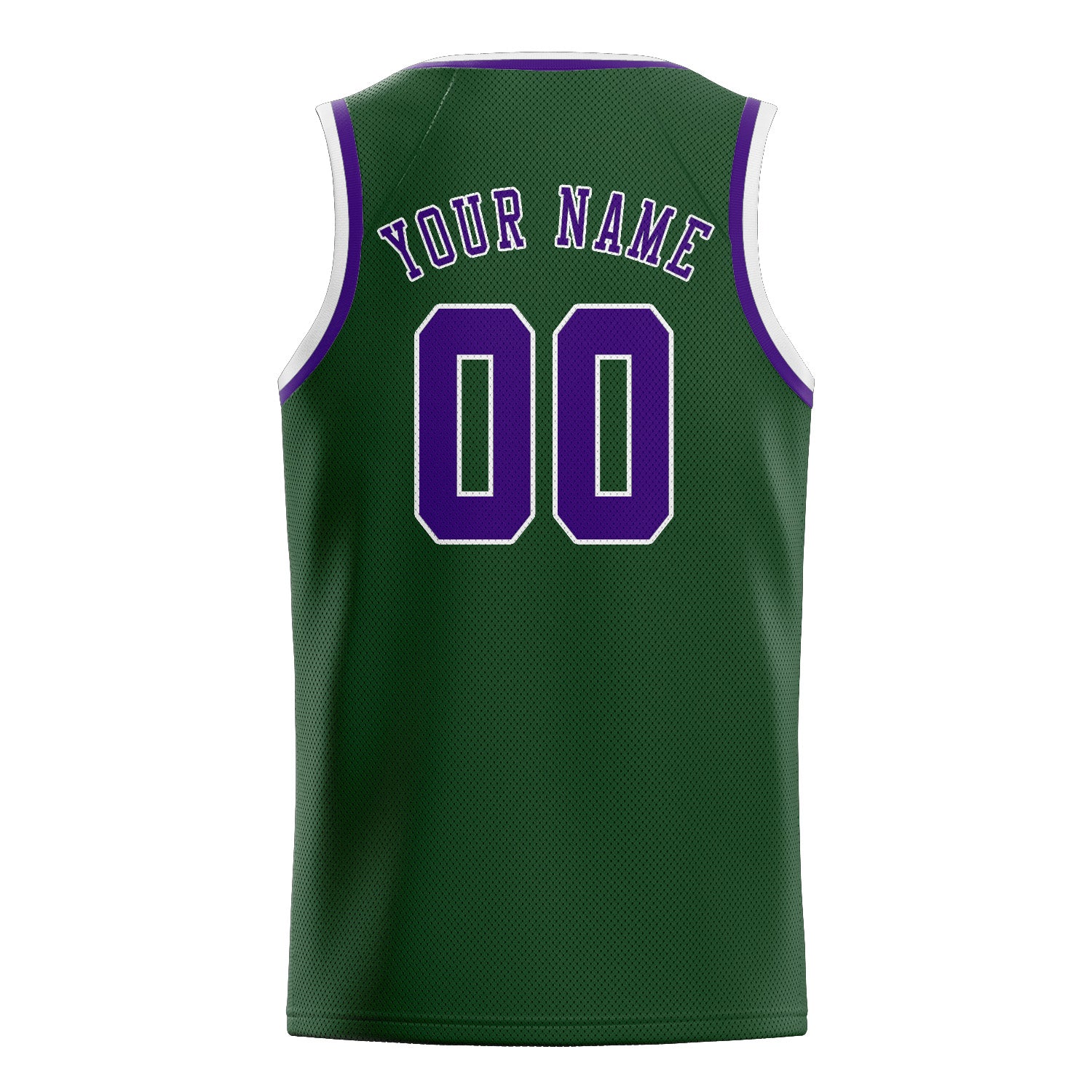 Benutzerdefiniertes Professionelles Tannengrün Lila Basketballtrikot