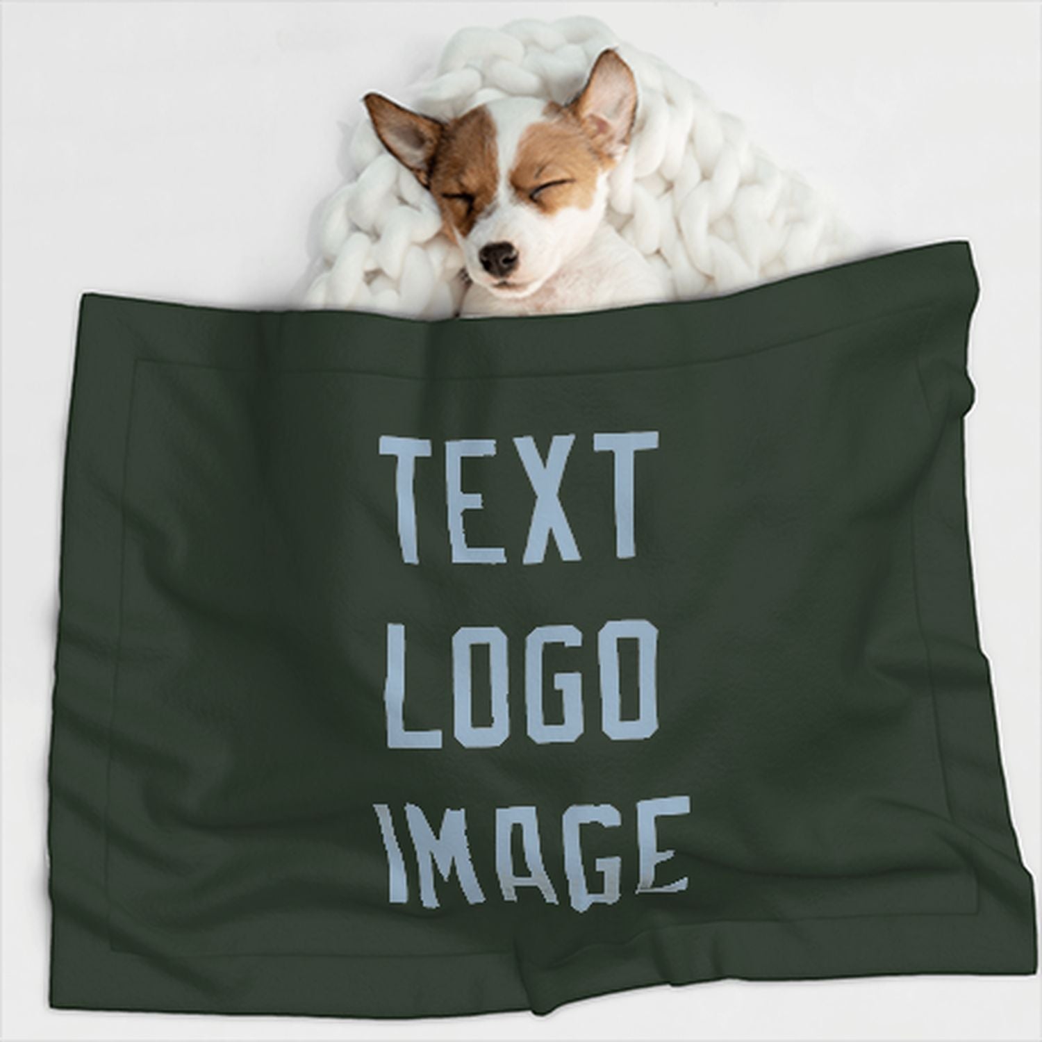 Coperta per animali domestici verde abete azzurro su misura