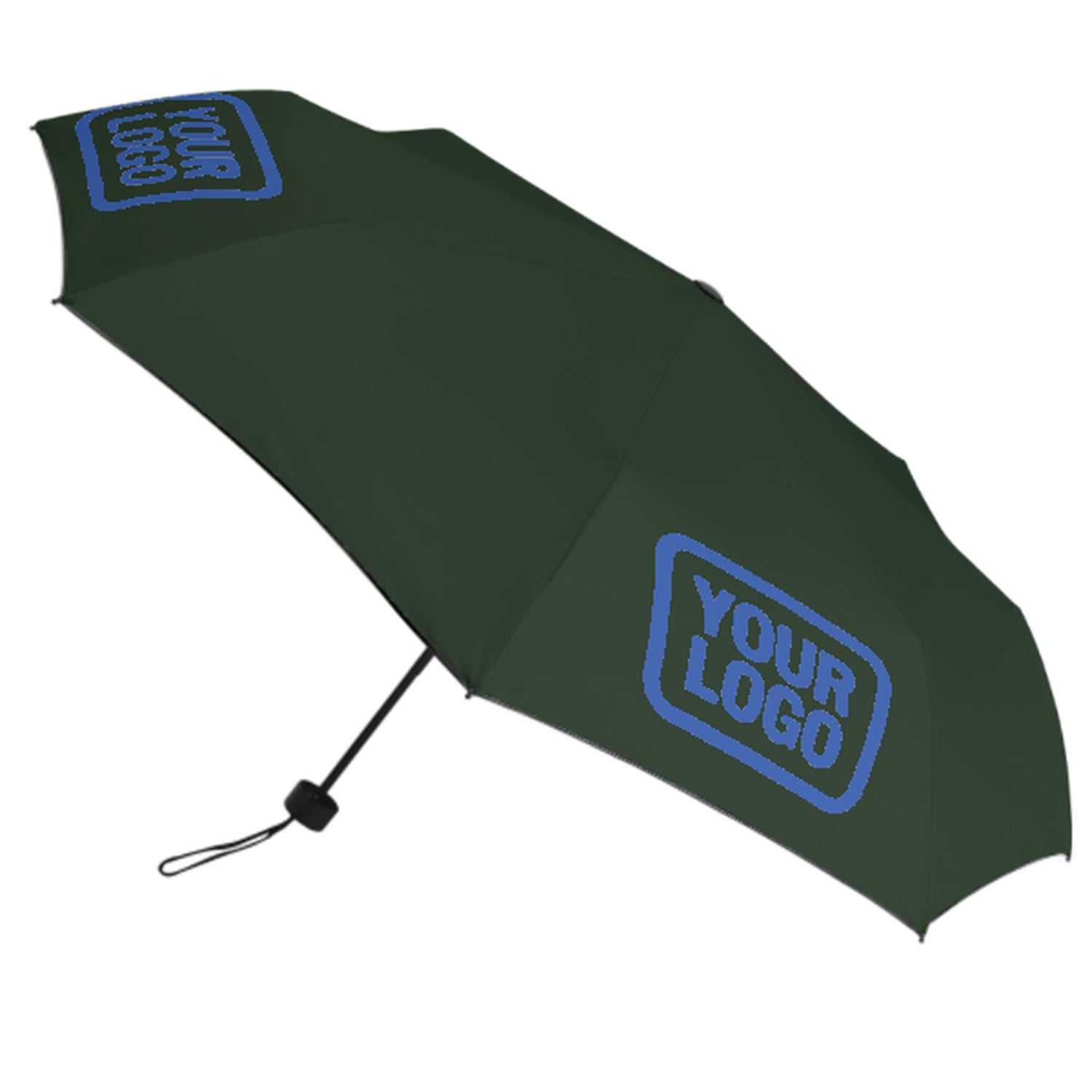 Maßgeschneidertes Tannengrün Himmelblau Automatik-Regenschirm