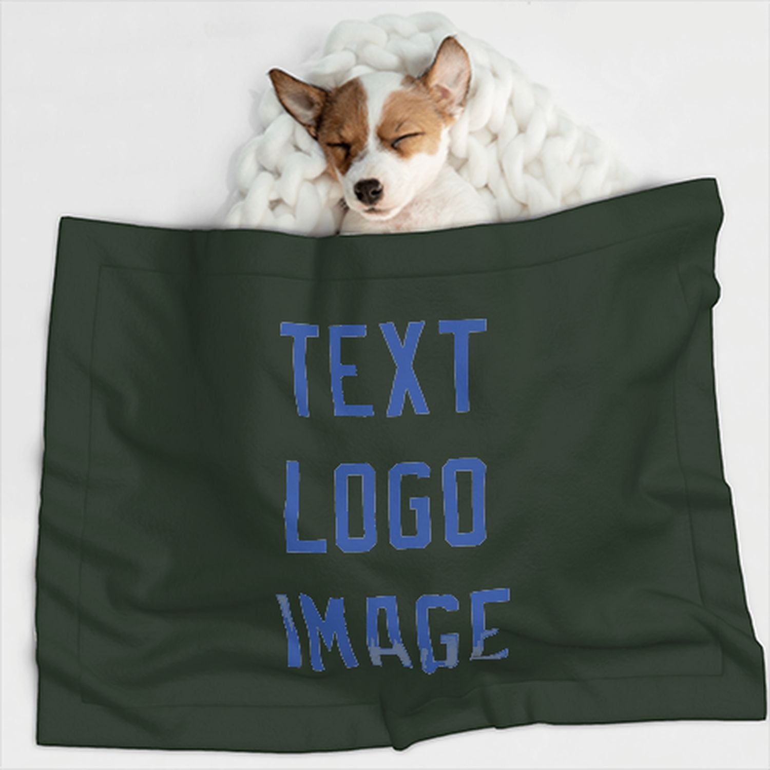 Coperta personalizzata per animali domestici color abete verde cielo azzurro