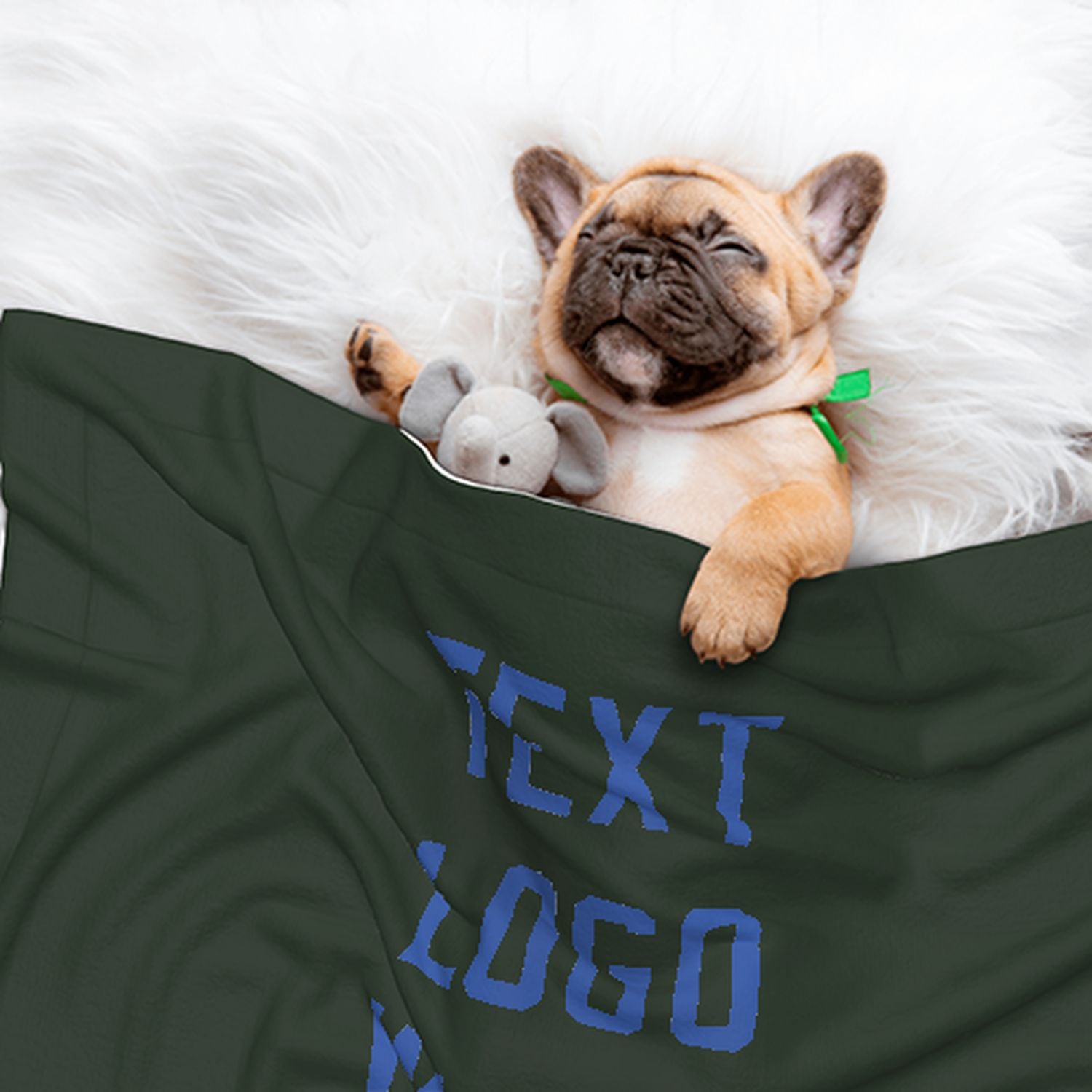 Coperta personalizzata per animali domestici color abete verde cielo azzurro