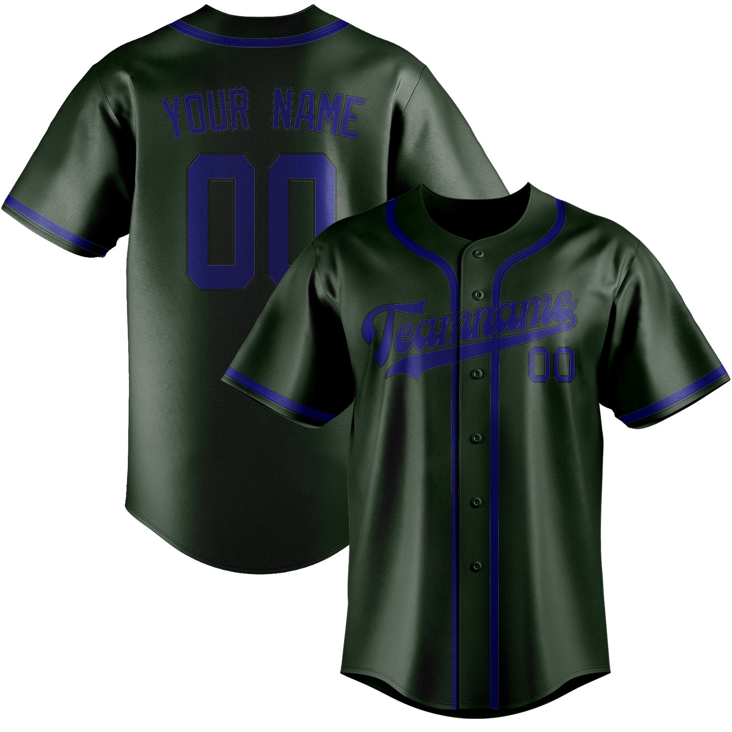 Benutzerdefiniertes Professionelles Tannengrün Himmelblau Baseballtrikot