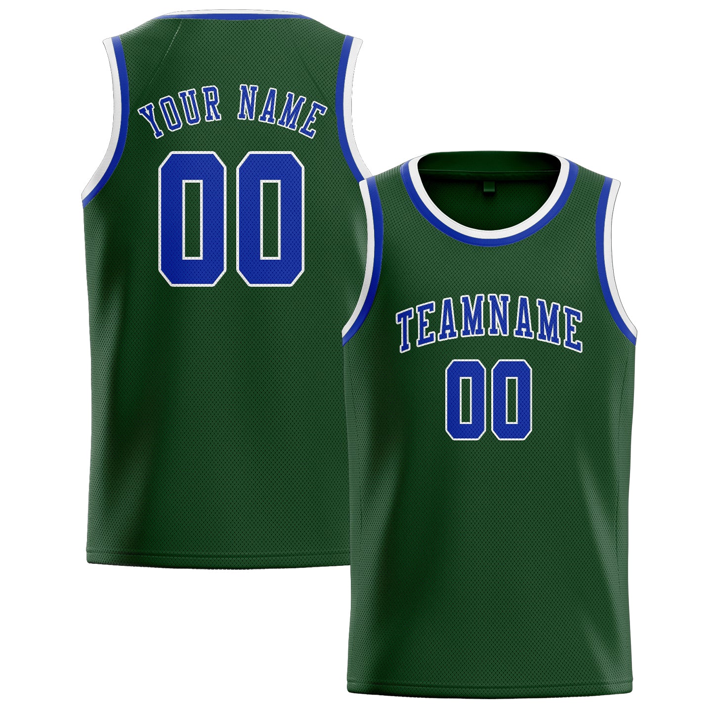 Benutzerdefiniertes Professionelles Tannengrün Himmelblau Basketballtrikot